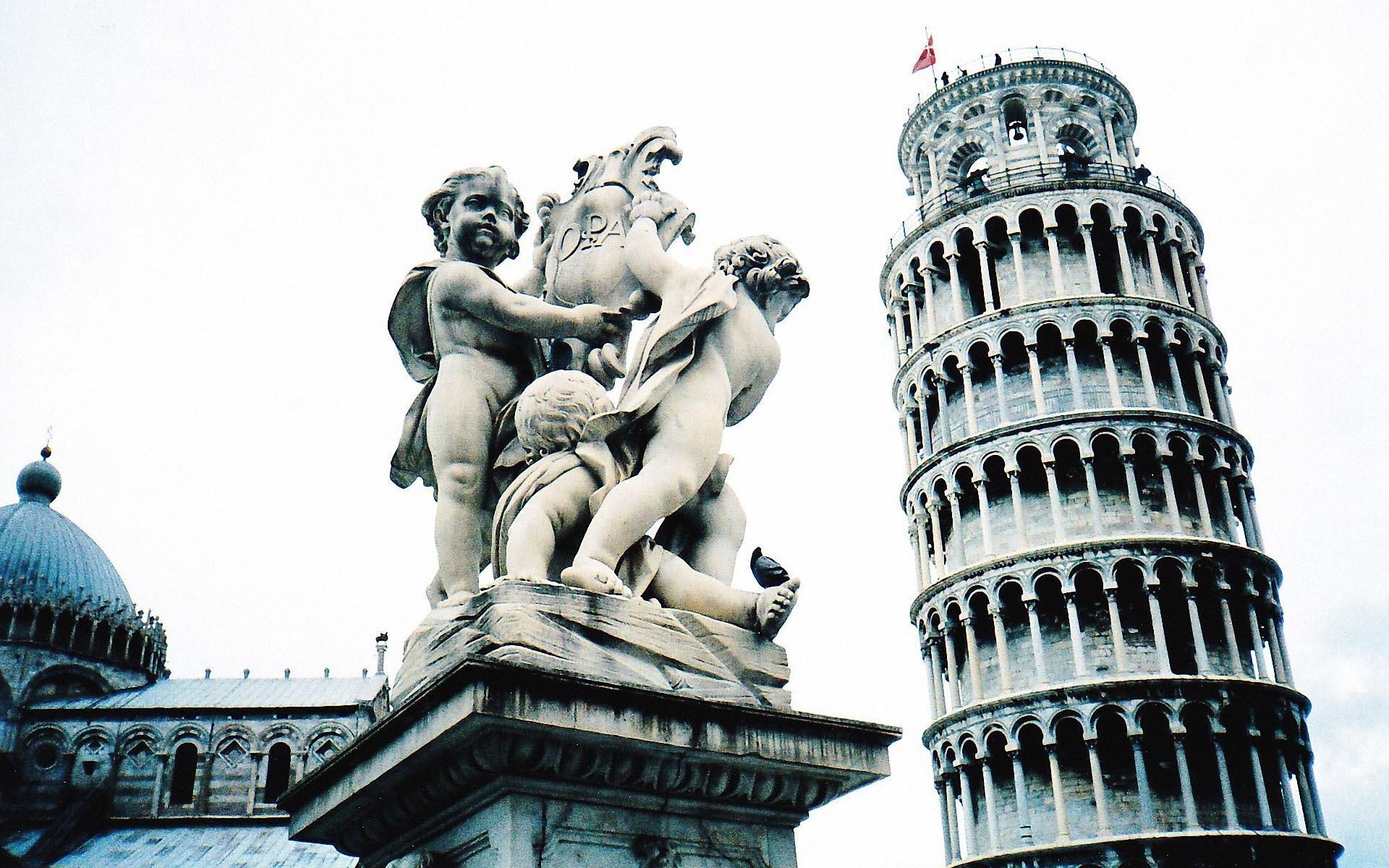 Pisa Tower Statue Wallpapers