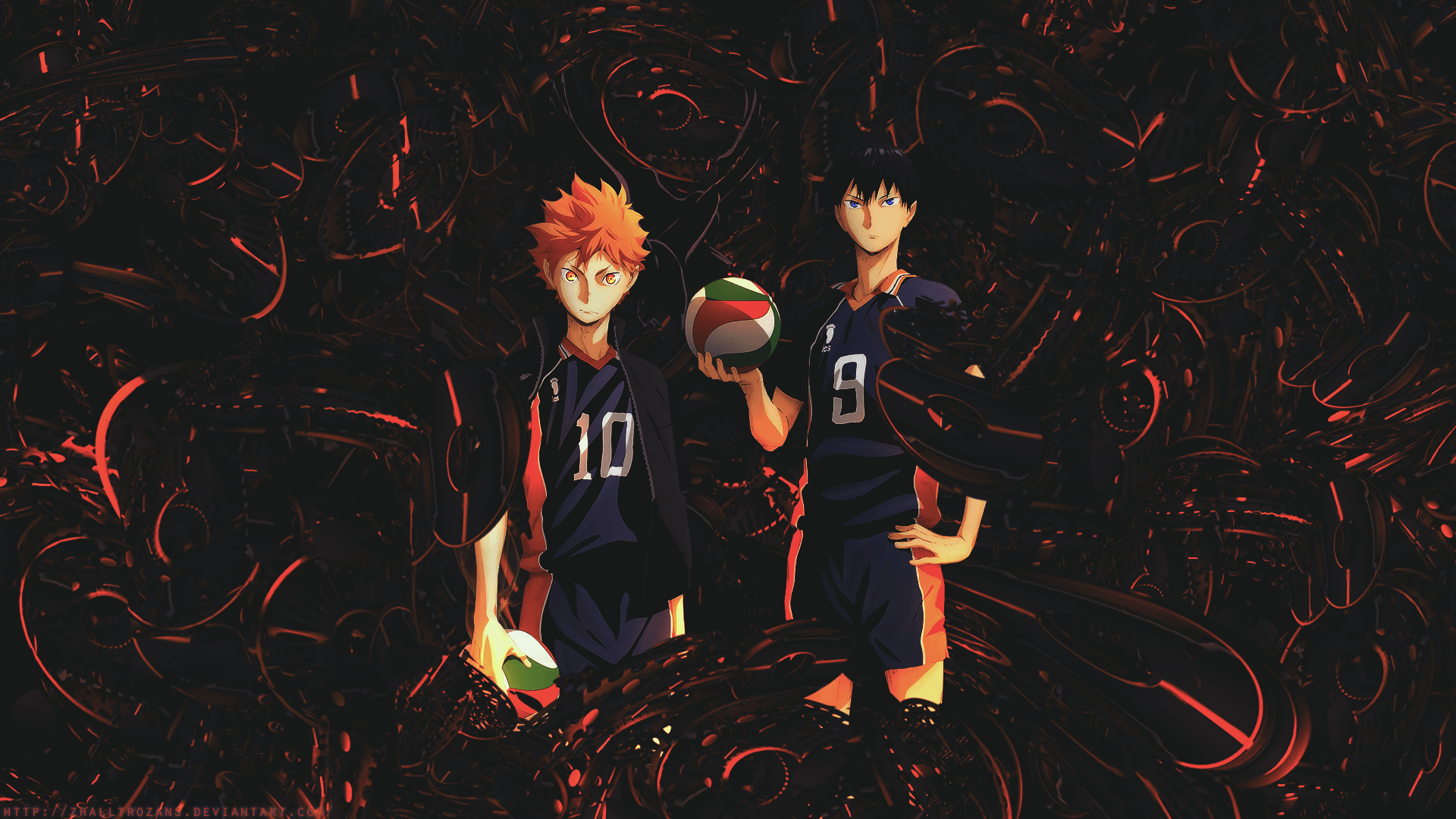 Wallpapers : Haikyuu, anime boys, Hinata Shouyou, Kageyama Tobio