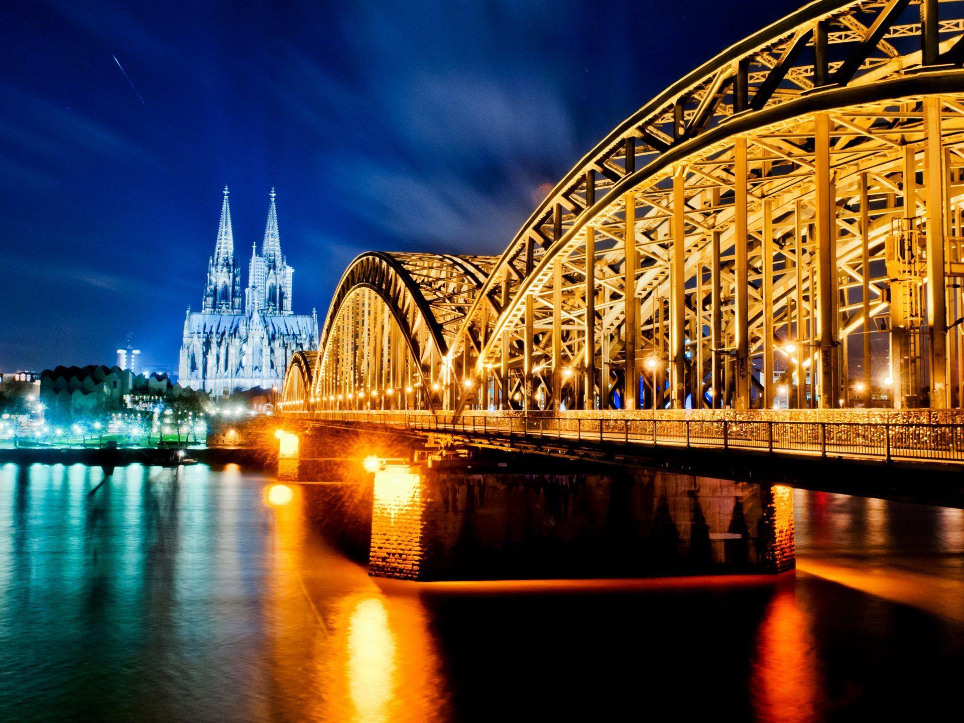 Cologne Cathedral and Hohenzollern Bridge Germany wallpapers