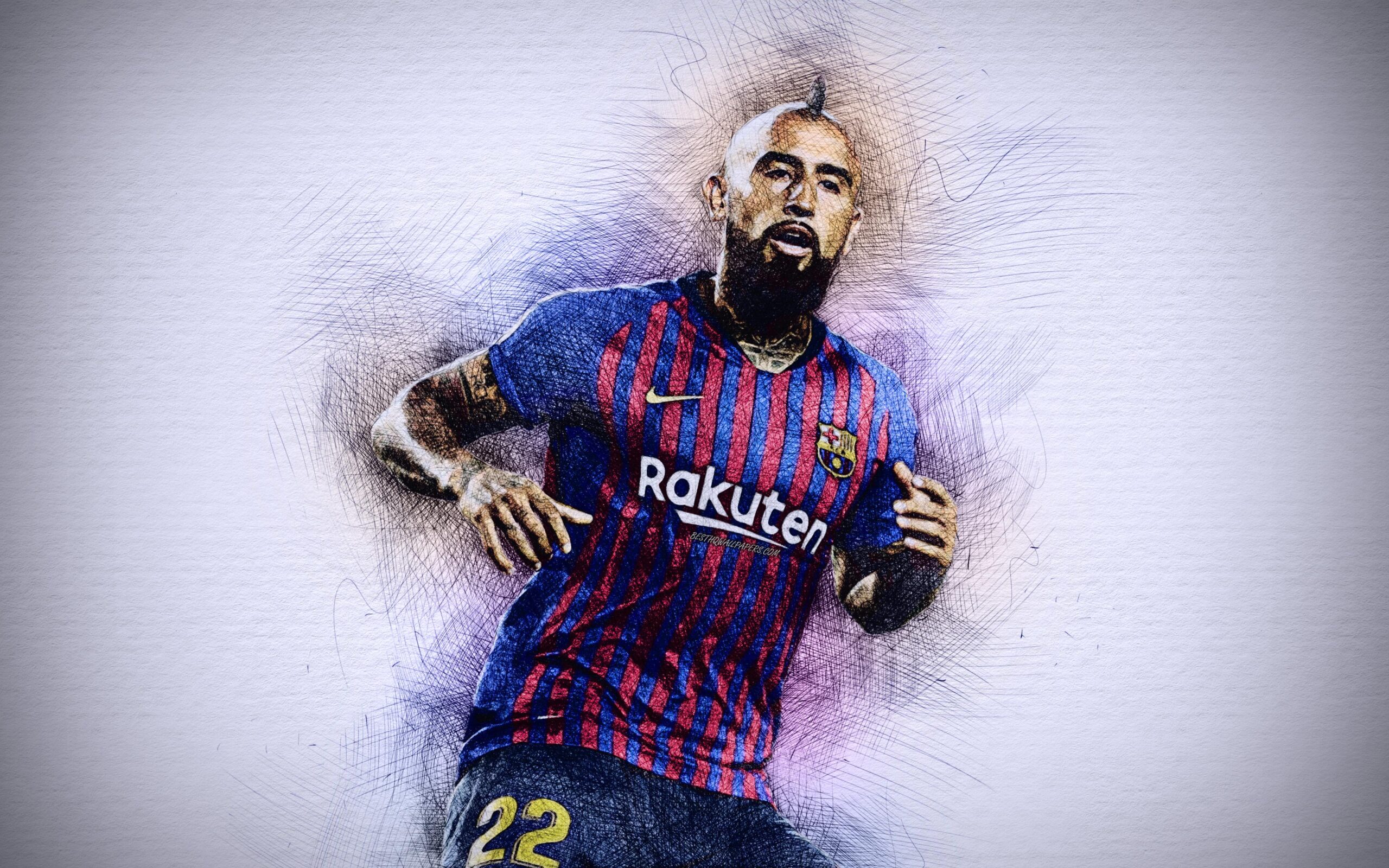 Download wallpapers Arturo Vidal, 4k, artwork, football stars