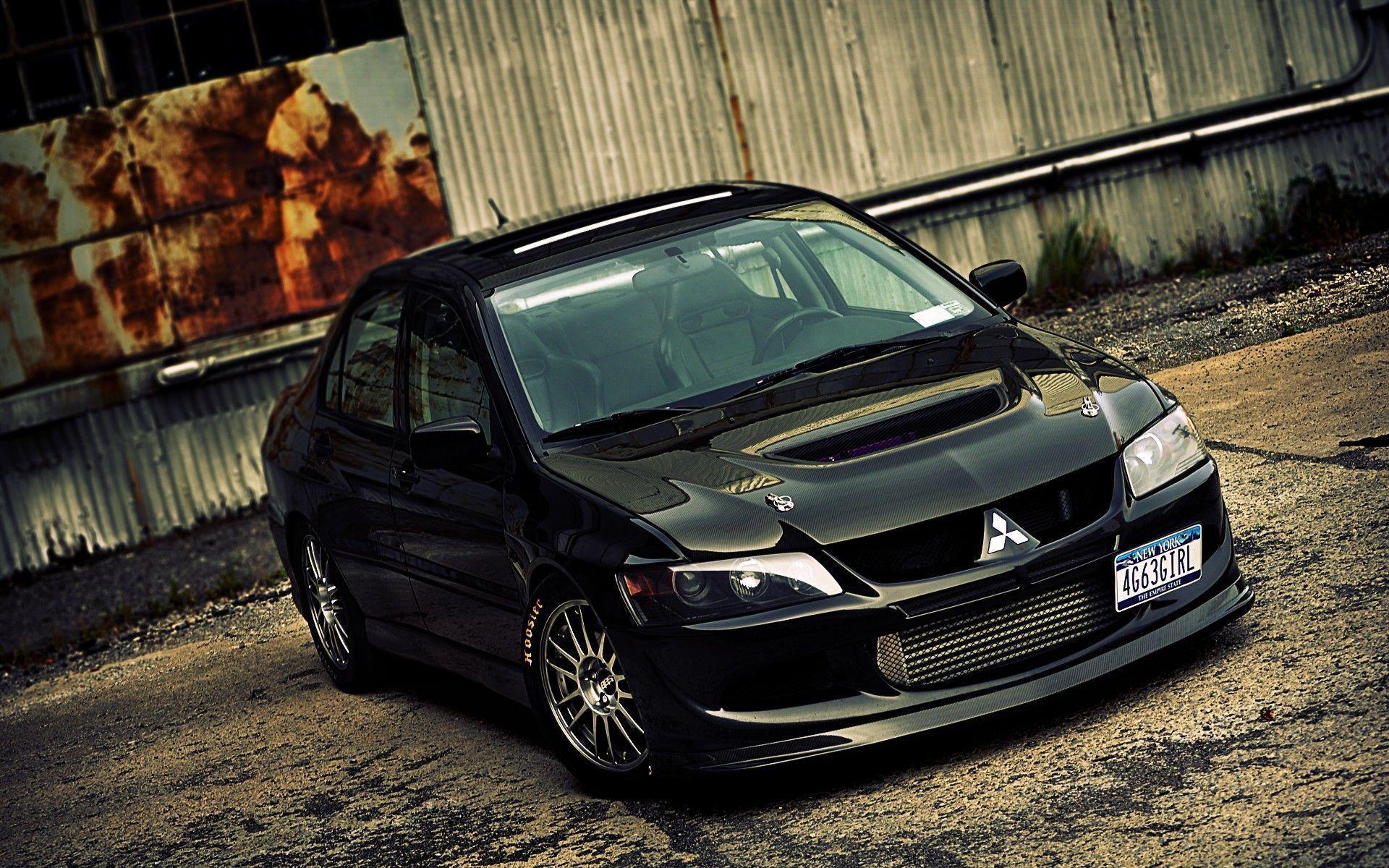 mitsubishi lancer evolution viii black new work plate numer wide