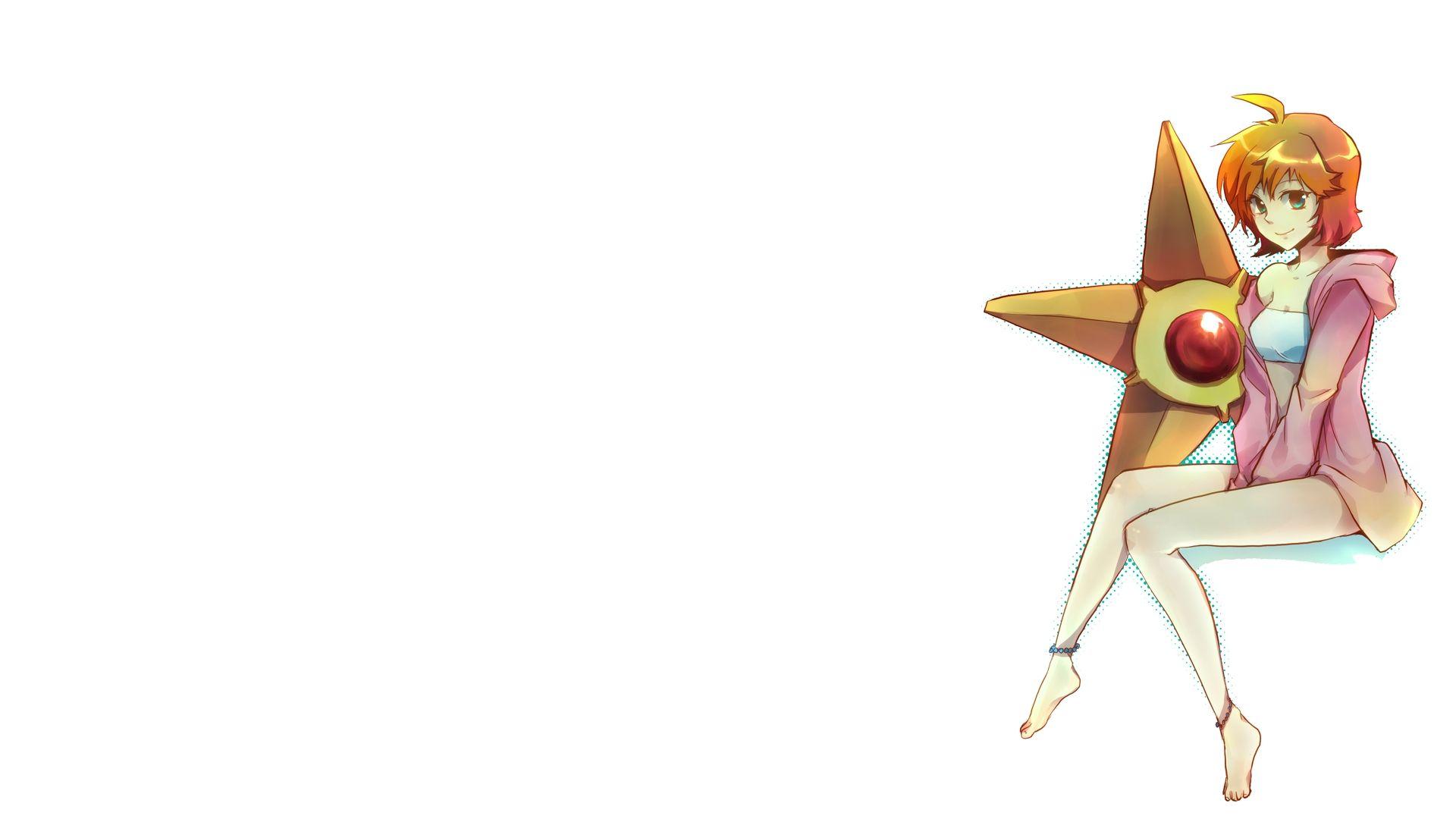 pokemon misty pokemon simple backgrounds white backgrounds staryu