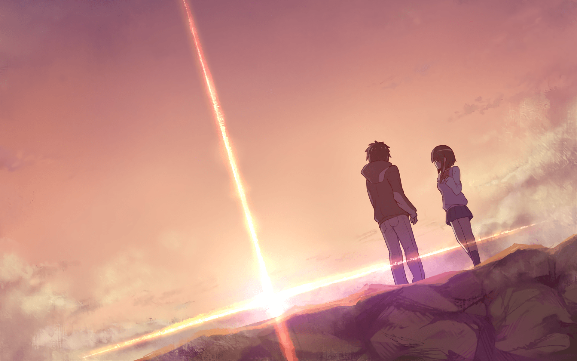 Anime Your Name. Mitsuha Miyamizu Taki Tachibana Kimi No Na Wa