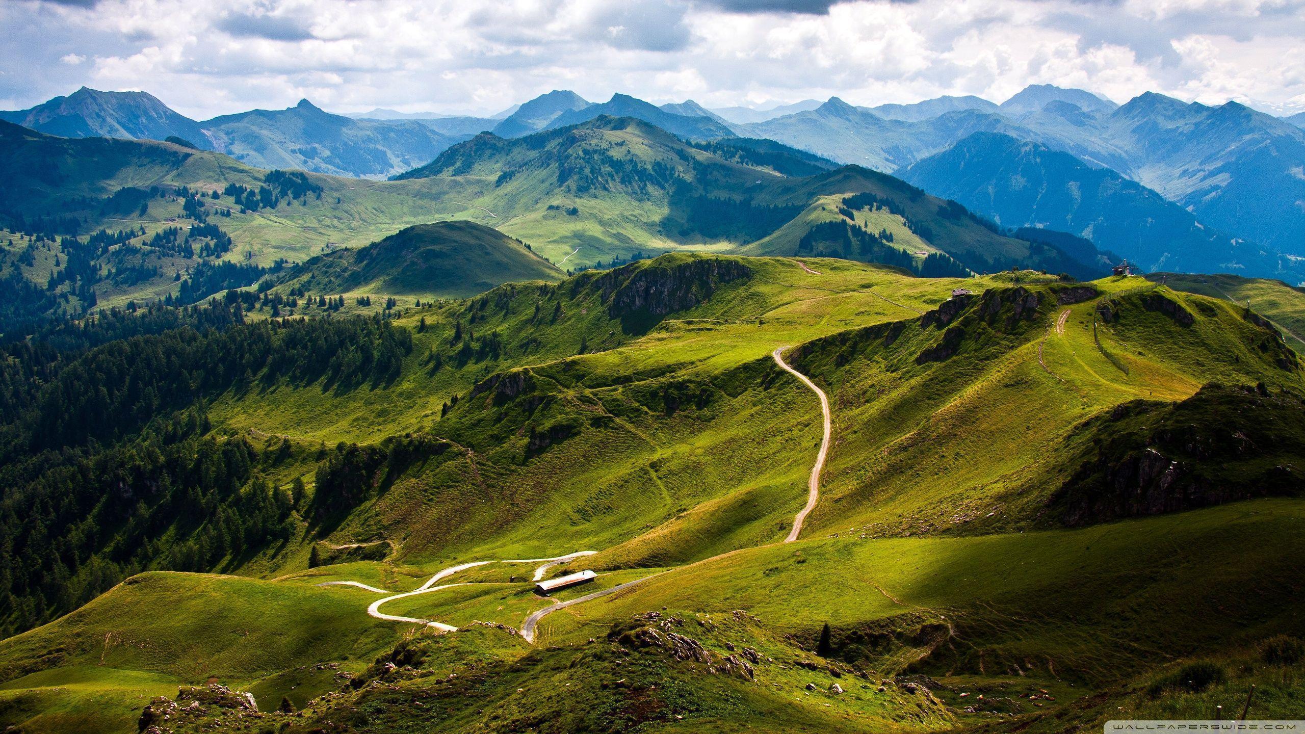 Kitzbuhel Mountain View, Austria, Europe HD desktop wallpapers