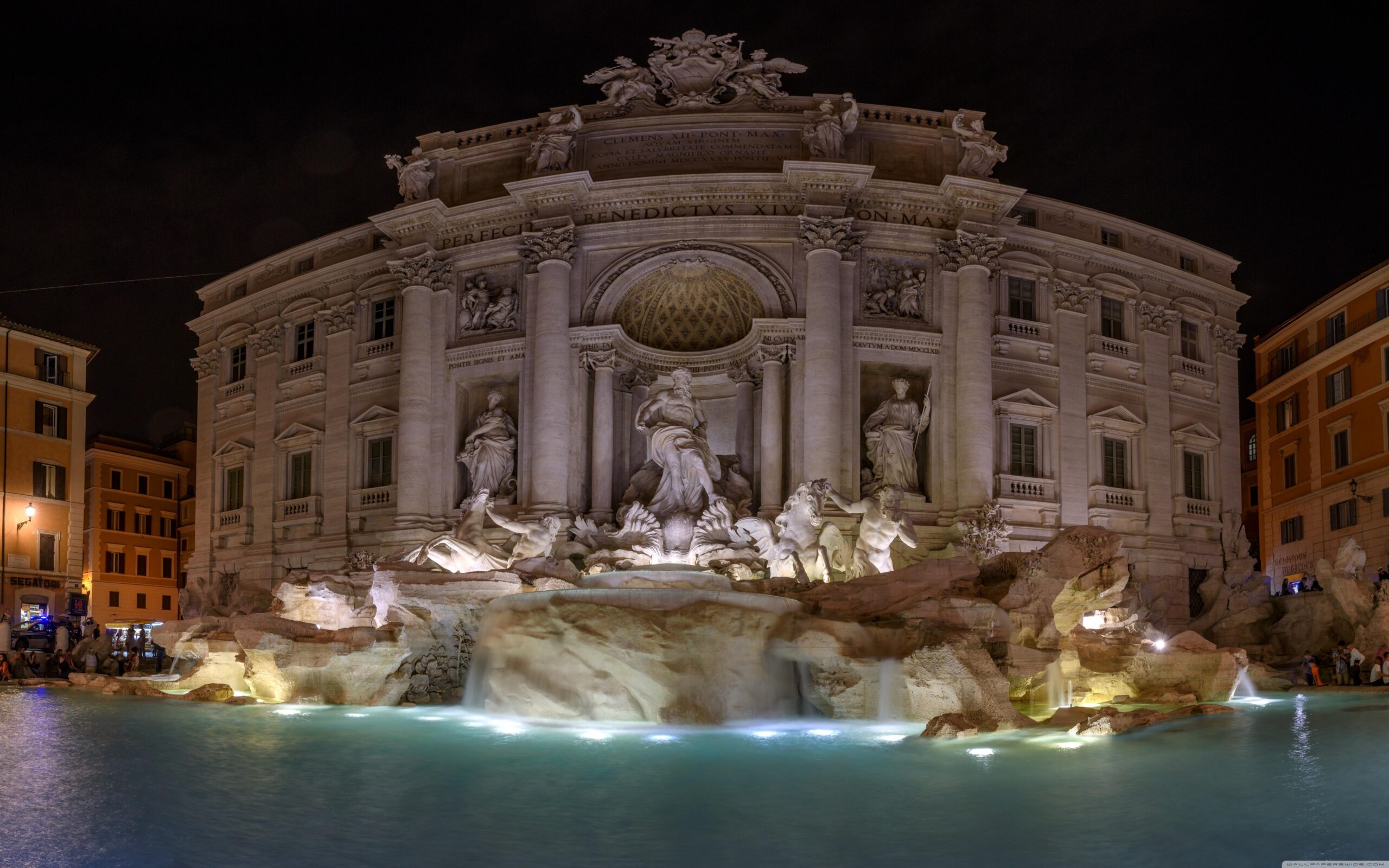 Trevi Fountain at night, Rome, Italy ❤ 4K HD Desktop Wallpapers for