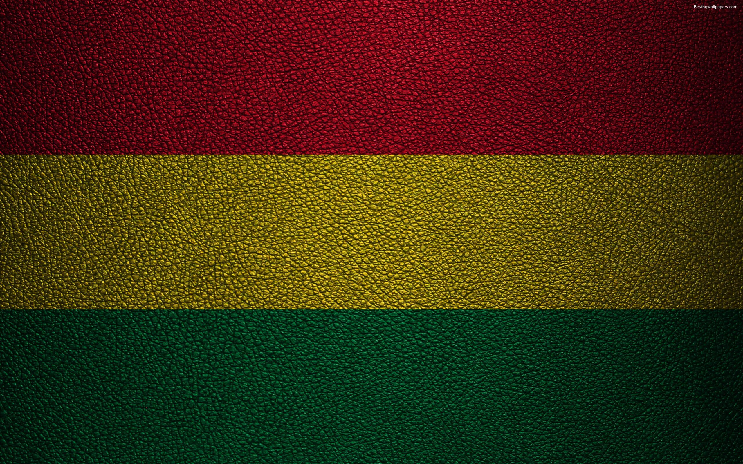 Download wallpapers Flag of Bolivia, 4K, leather texture, Bolivian