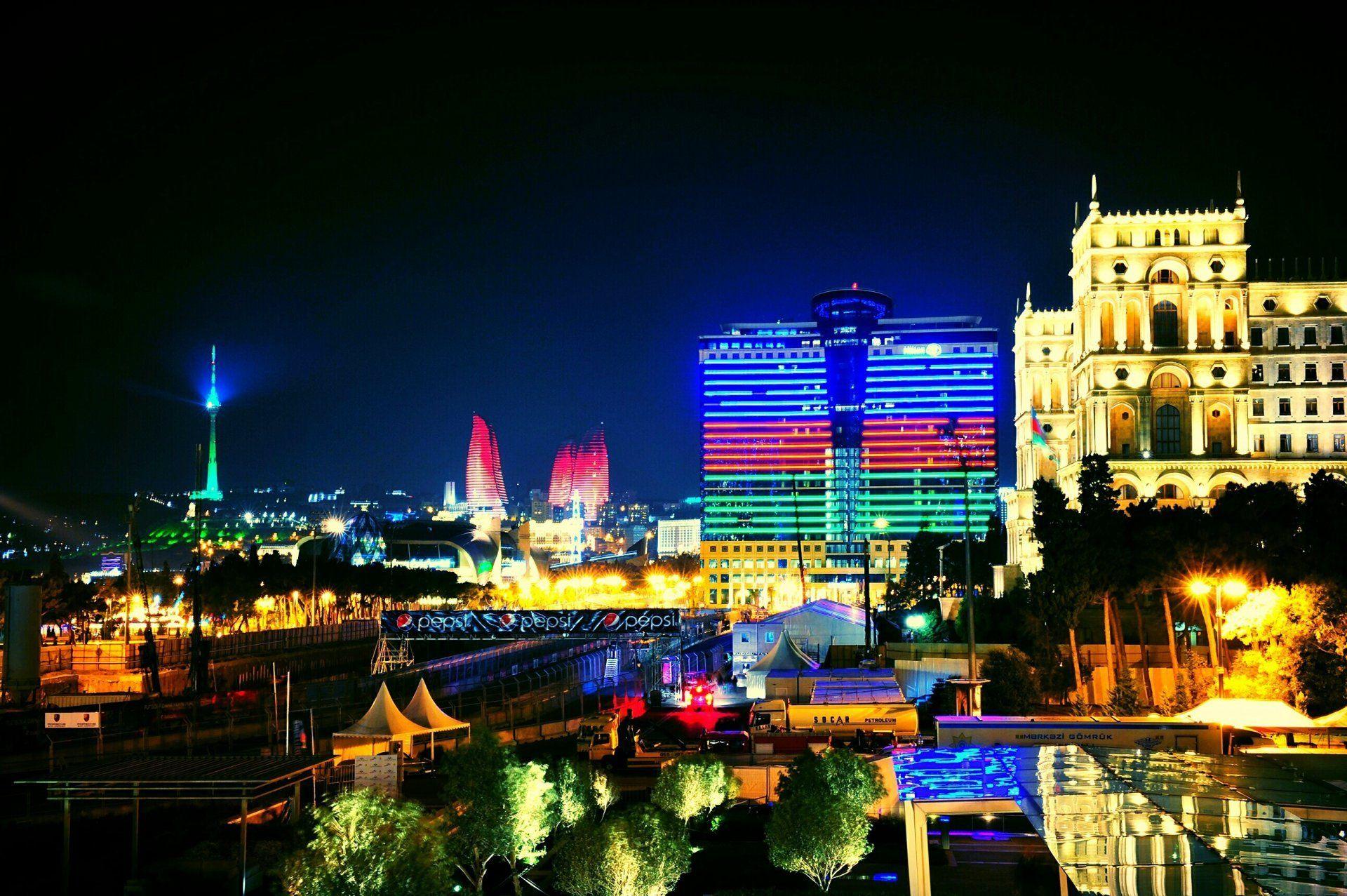 baku azerbaijan baku azerbaijan night light night lights HD wallpapers