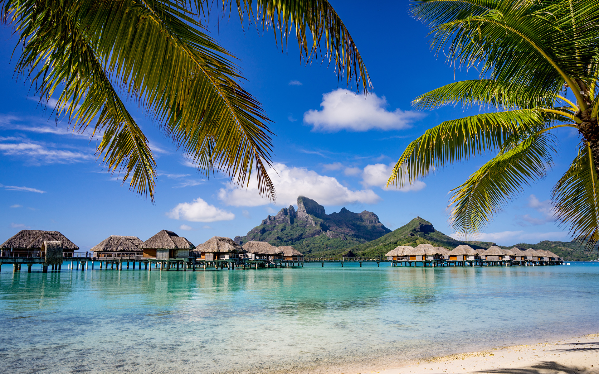 Wallpapers Bora Bora French Polynesia Bungalow Sea Nature