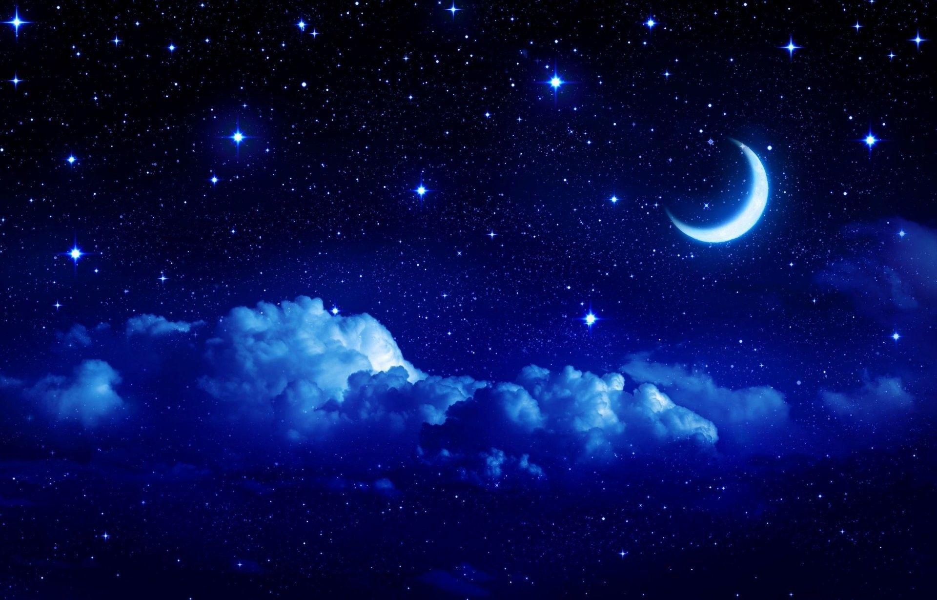 landscape star sky moon year crescent cloud clouds night