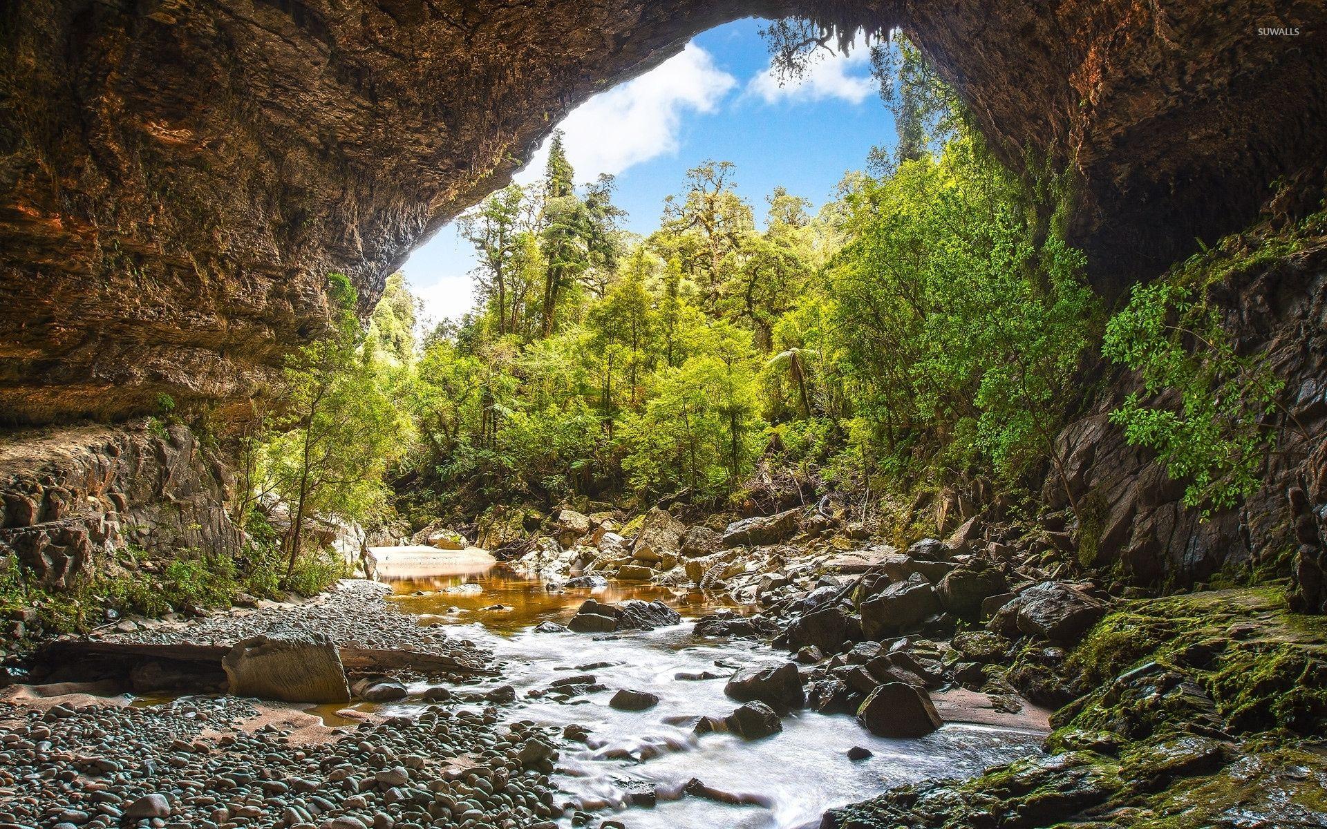 Cave in the rocky mountain wallpapers