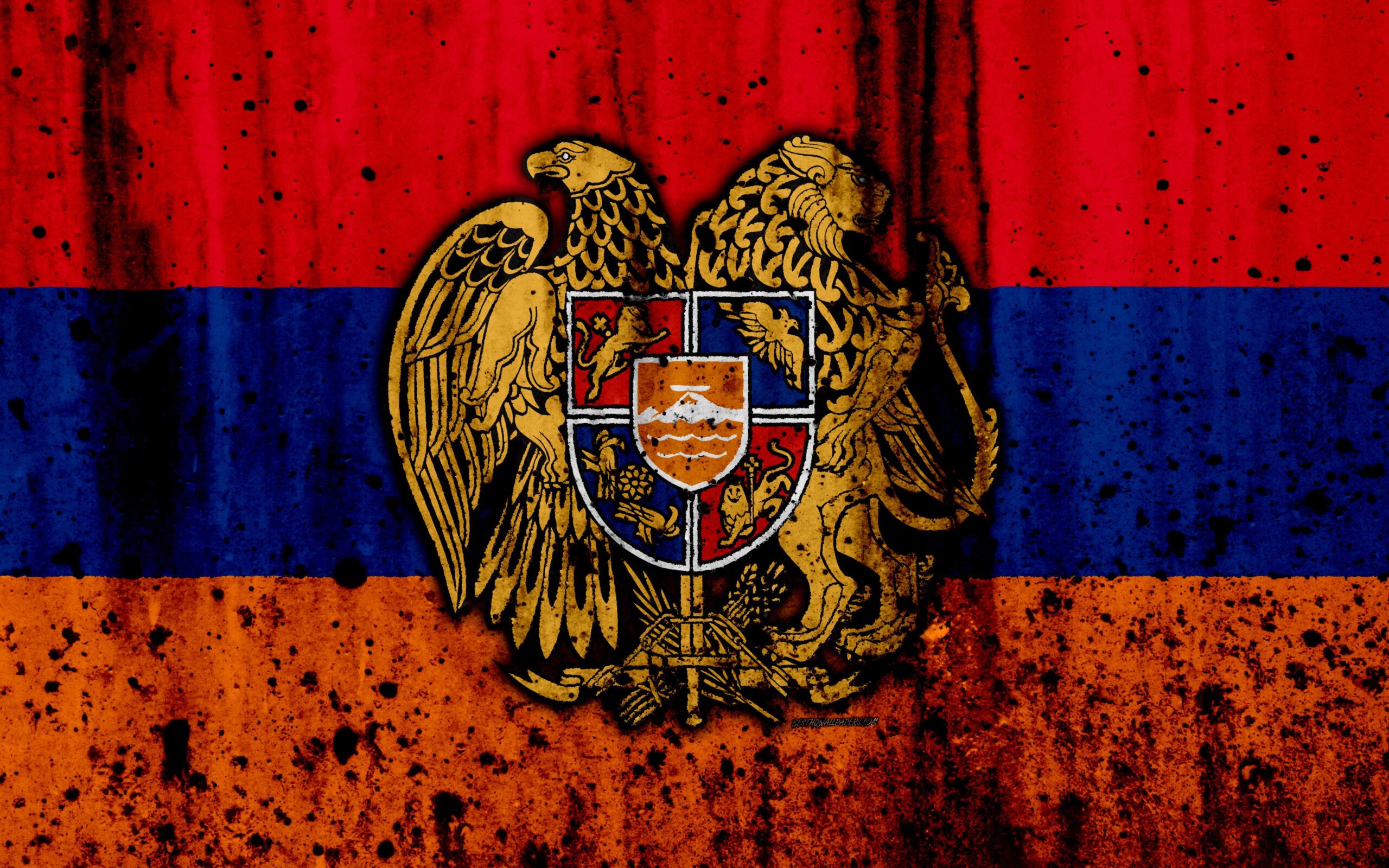 Download wallpapers Armenian flag, 4k, grunge, Asia, flag of Armenia