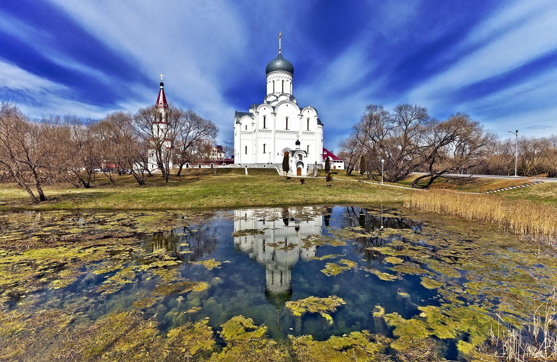 minsk belarus the holy virgin church belarus tree nature HD wallpapers