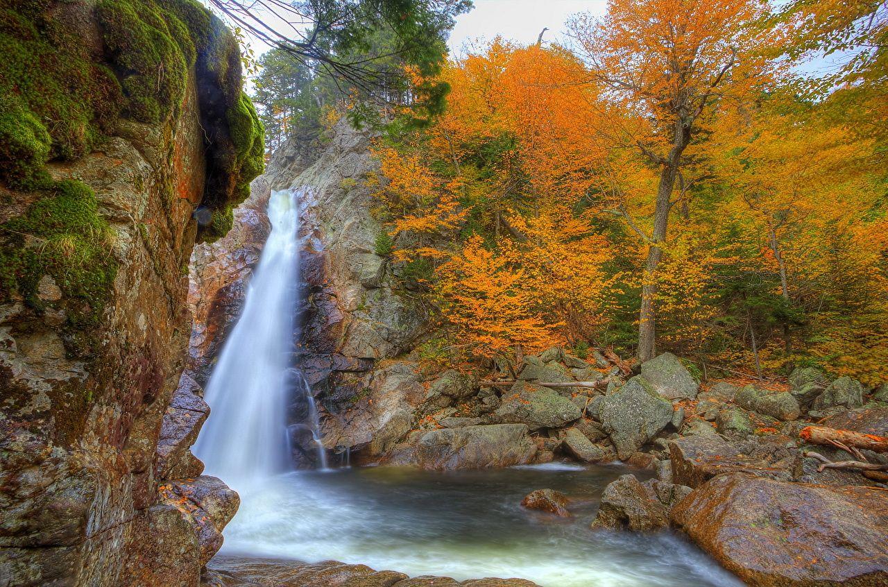 USA Glen Ellis New Hampshire Nature Autumn Waterfalls