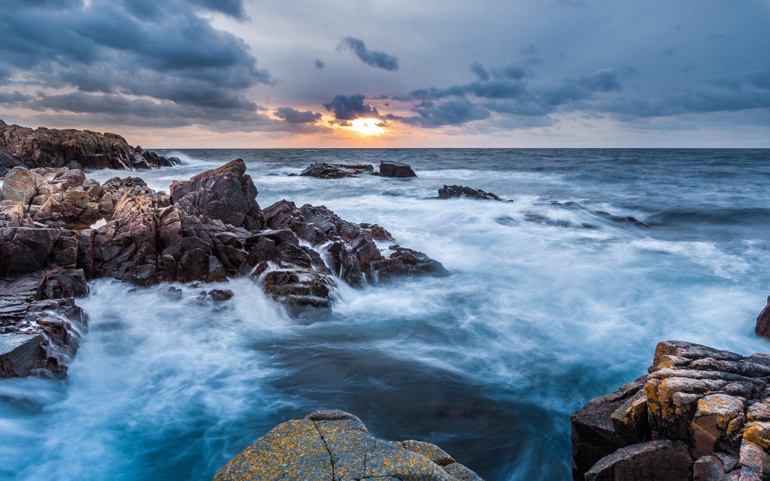 Picture Sweden Sea Crag Nature Horizon