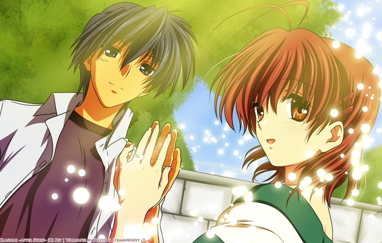 Wallpapers pair, Clannad, Clannad, Nagisa Furukawa, Tomoya Okazaki