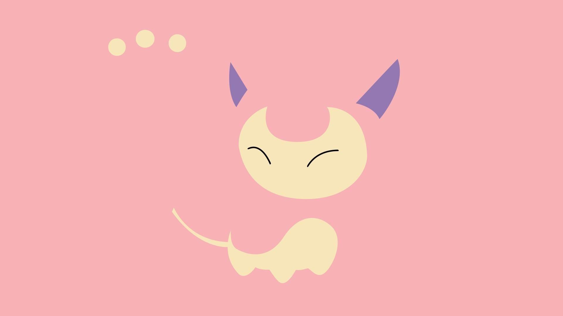 Pokemon minimalistic pink skitty normal wallpapers