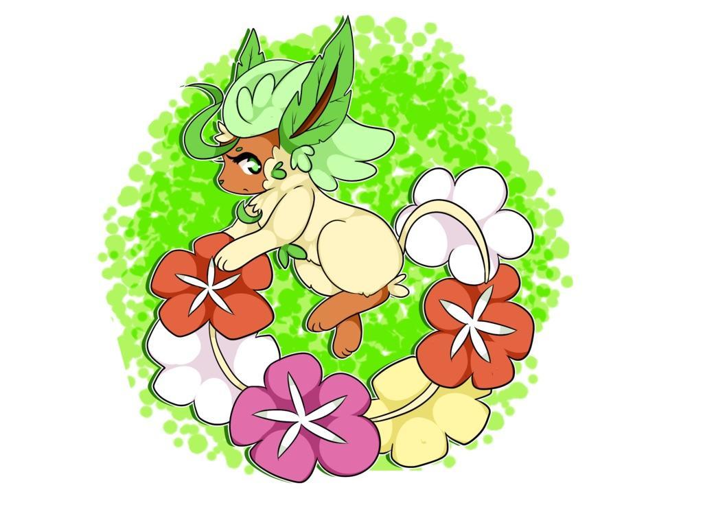 My hobby is Pokémon fusions. Meet a Comfey/Leafeon