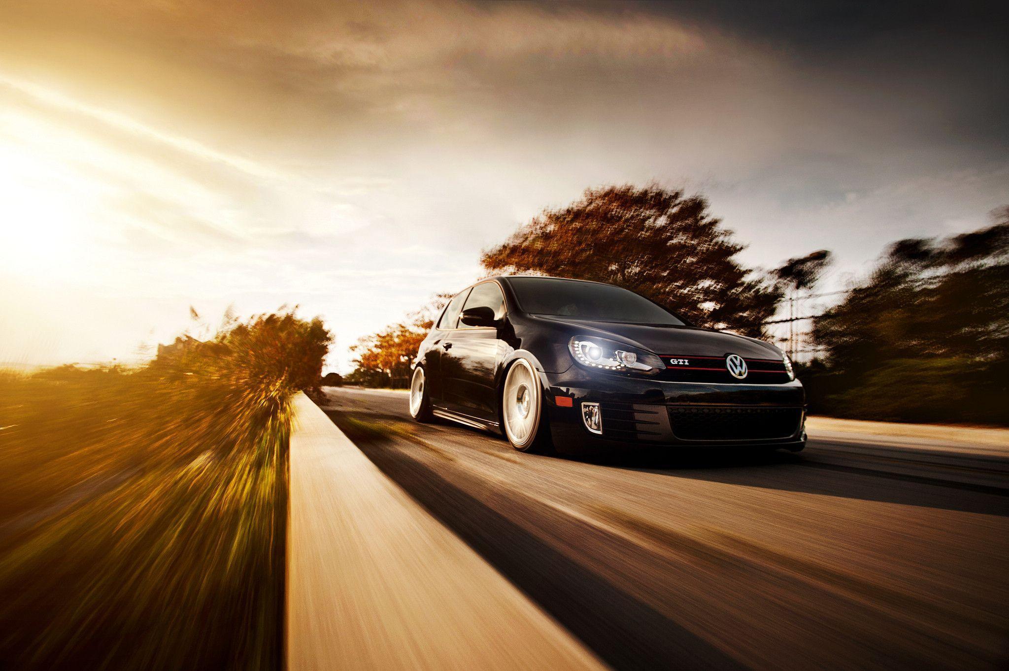 Wallpapers volkswagen, golf, gti, typ 5g, black, front, vw, golf