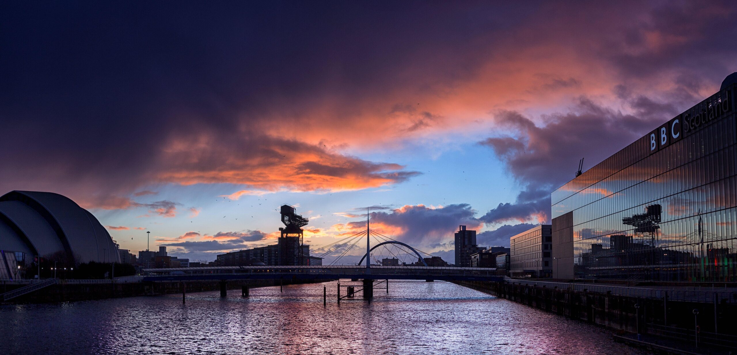 Landscape photo of buildings during sunset, glasgow HD wallpapers