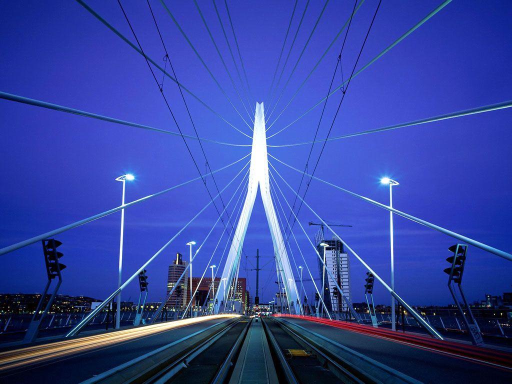 Erasmus Bridge Rotterdam Netherlands Travel Wa Wallpapers