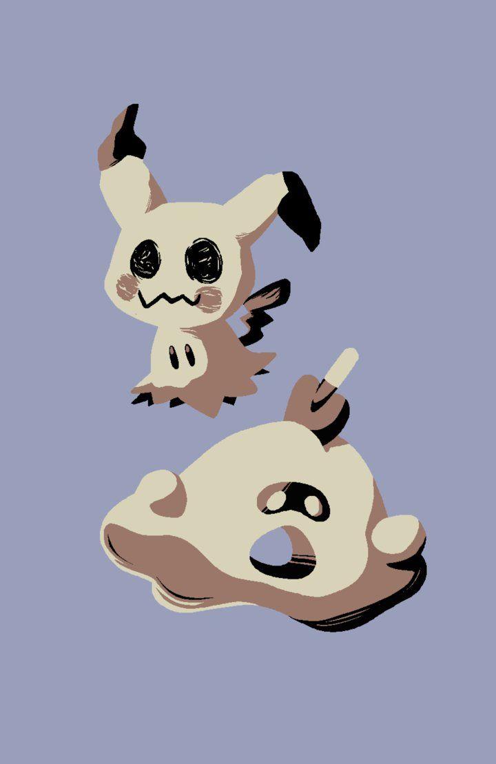 Mimikyu and Sandygast by rainbert