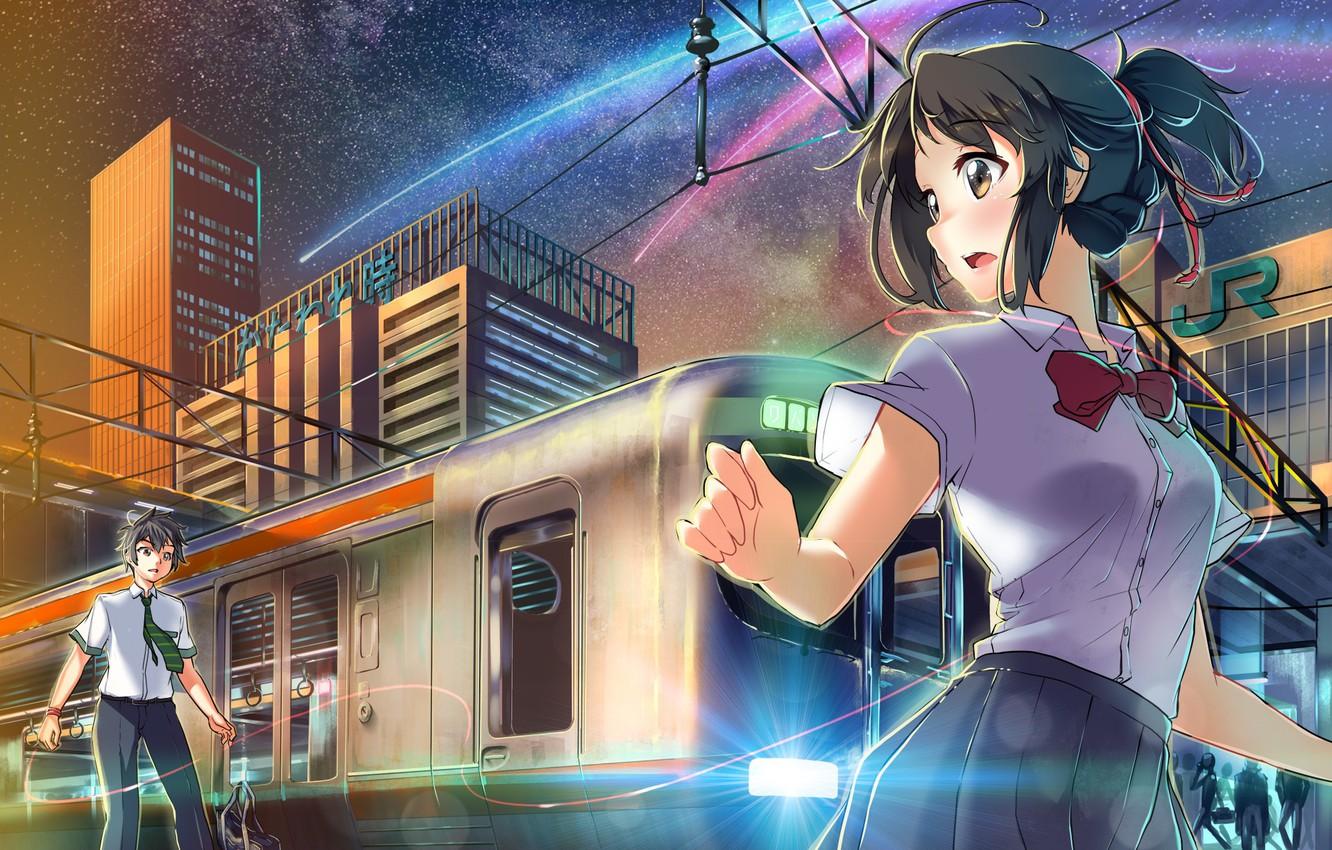 Wallpapers girl, anime, art, guy, Still, tachibana taki, miyamizu