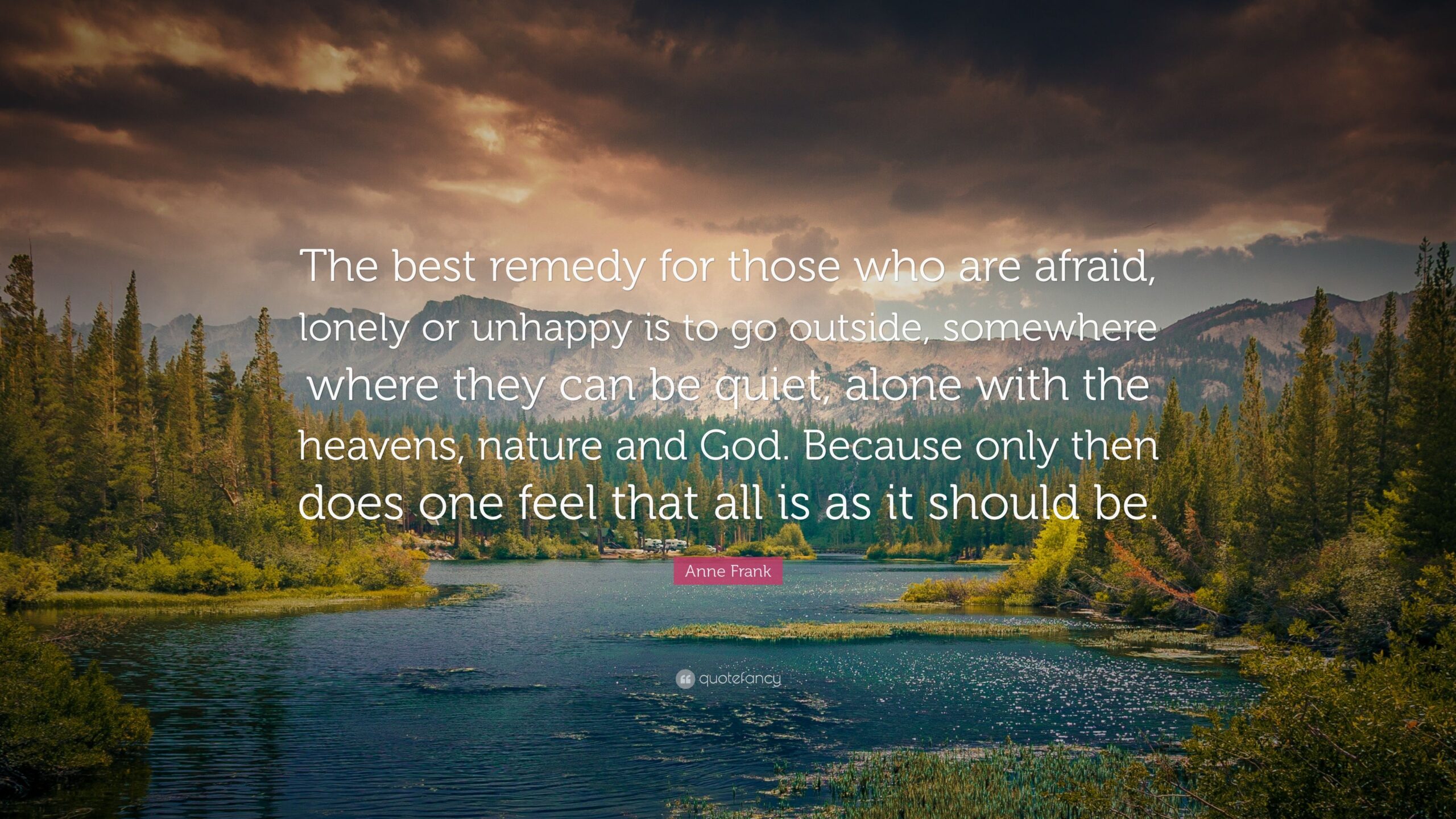 Anne Frank Quote: “The best remedy for those who are afraid, lonely