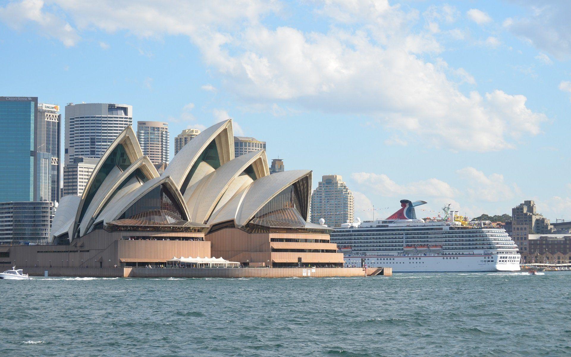 Carnival Spirit Docked Near The Opera House Sydney HD Wallpapers