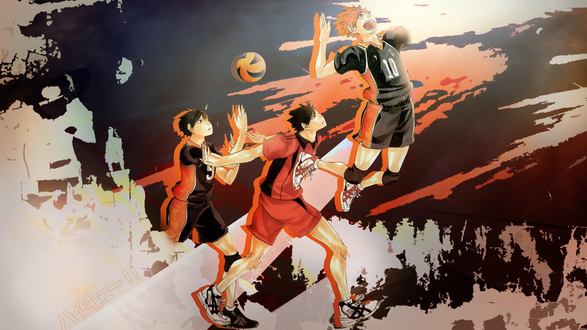 Haikyu wallpaper, Haikyuu!!, anime boys, Hinata Shouyou, Kageyama