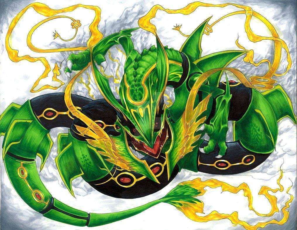 Mega Rayquaza + by HunnyLemon