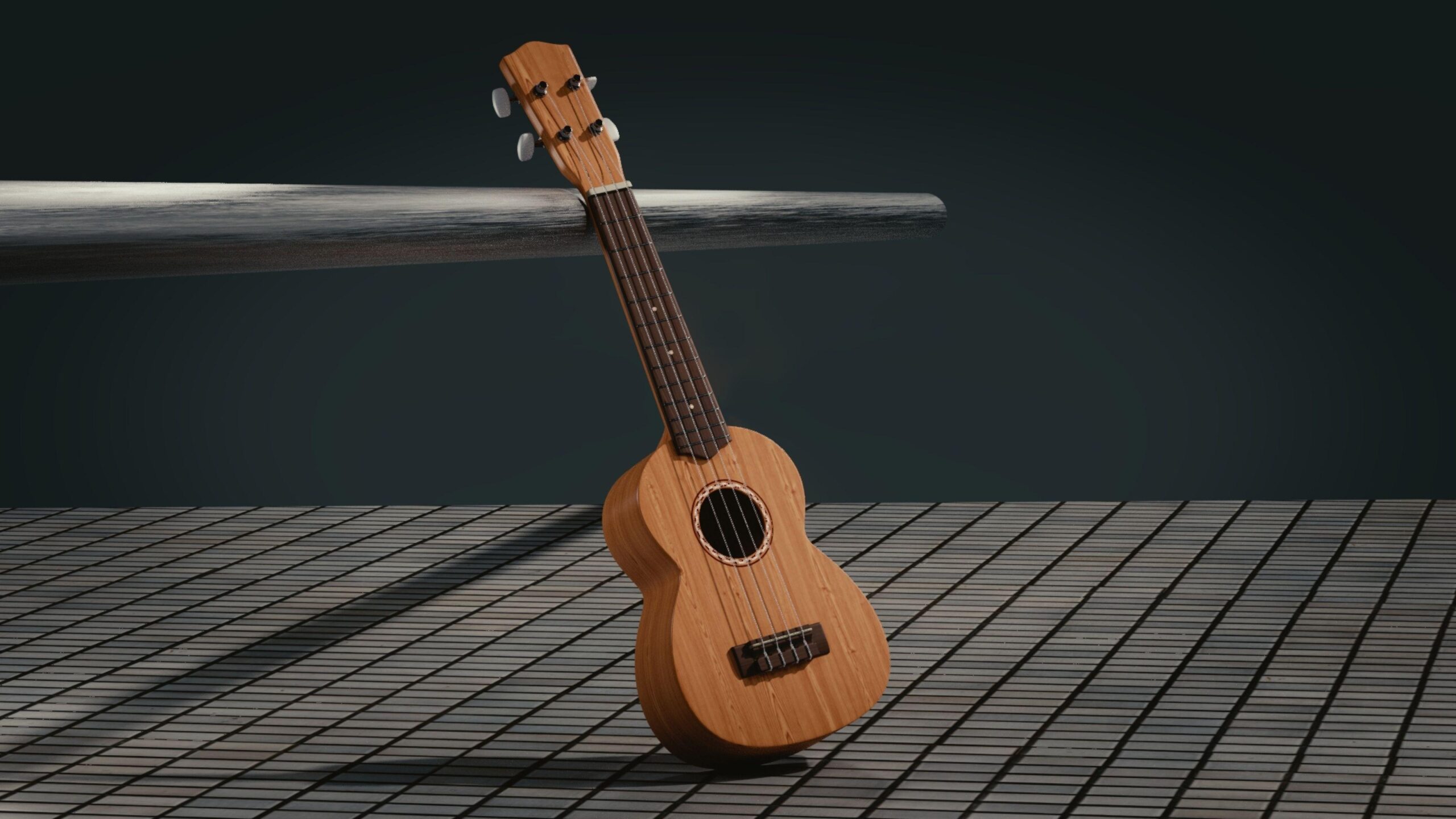 Download Wallpapers Guitar, 3d, Space, Musical instrument