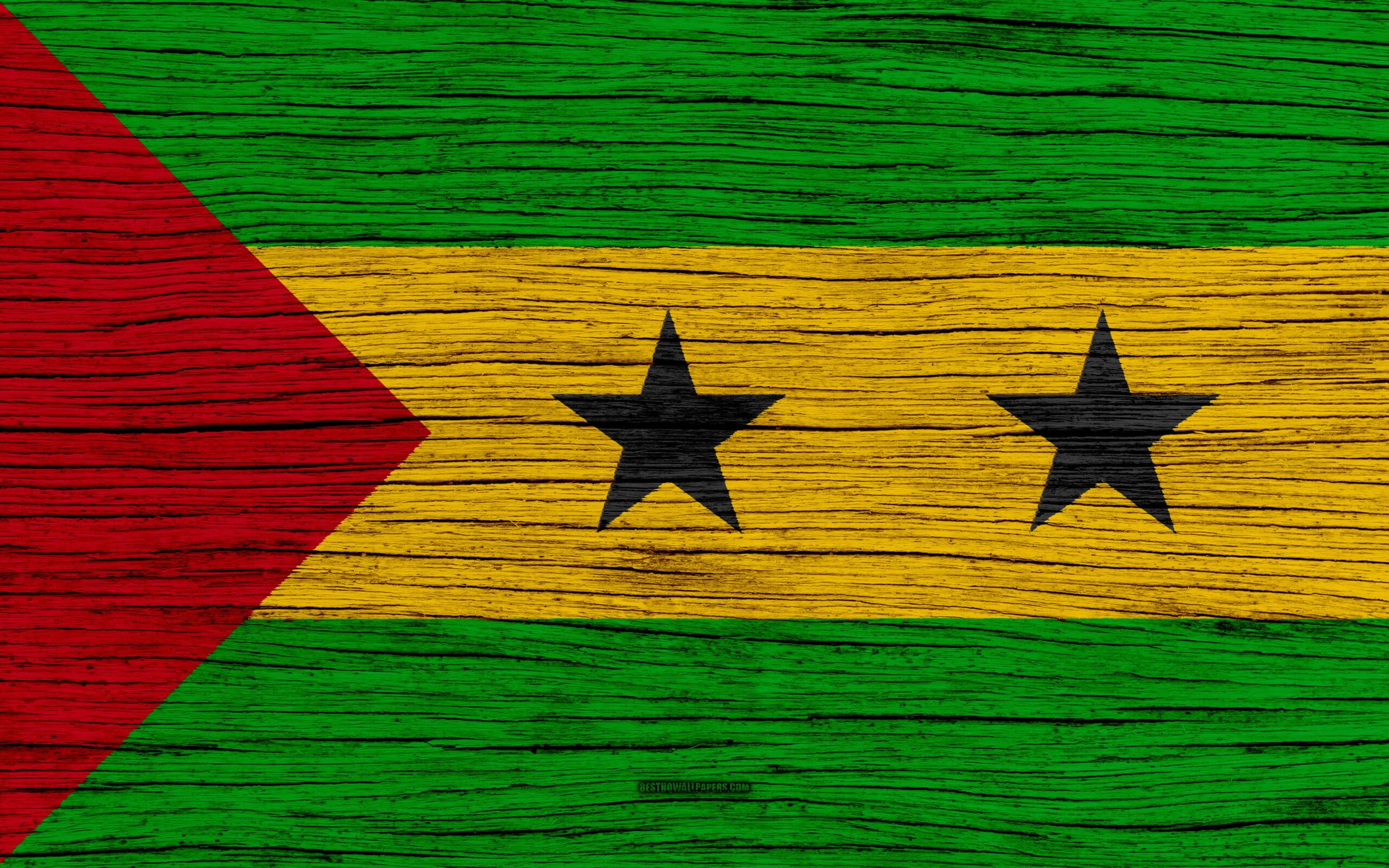 Download wallpapers Flag of Sao Tome and Principe, 4k, Africa