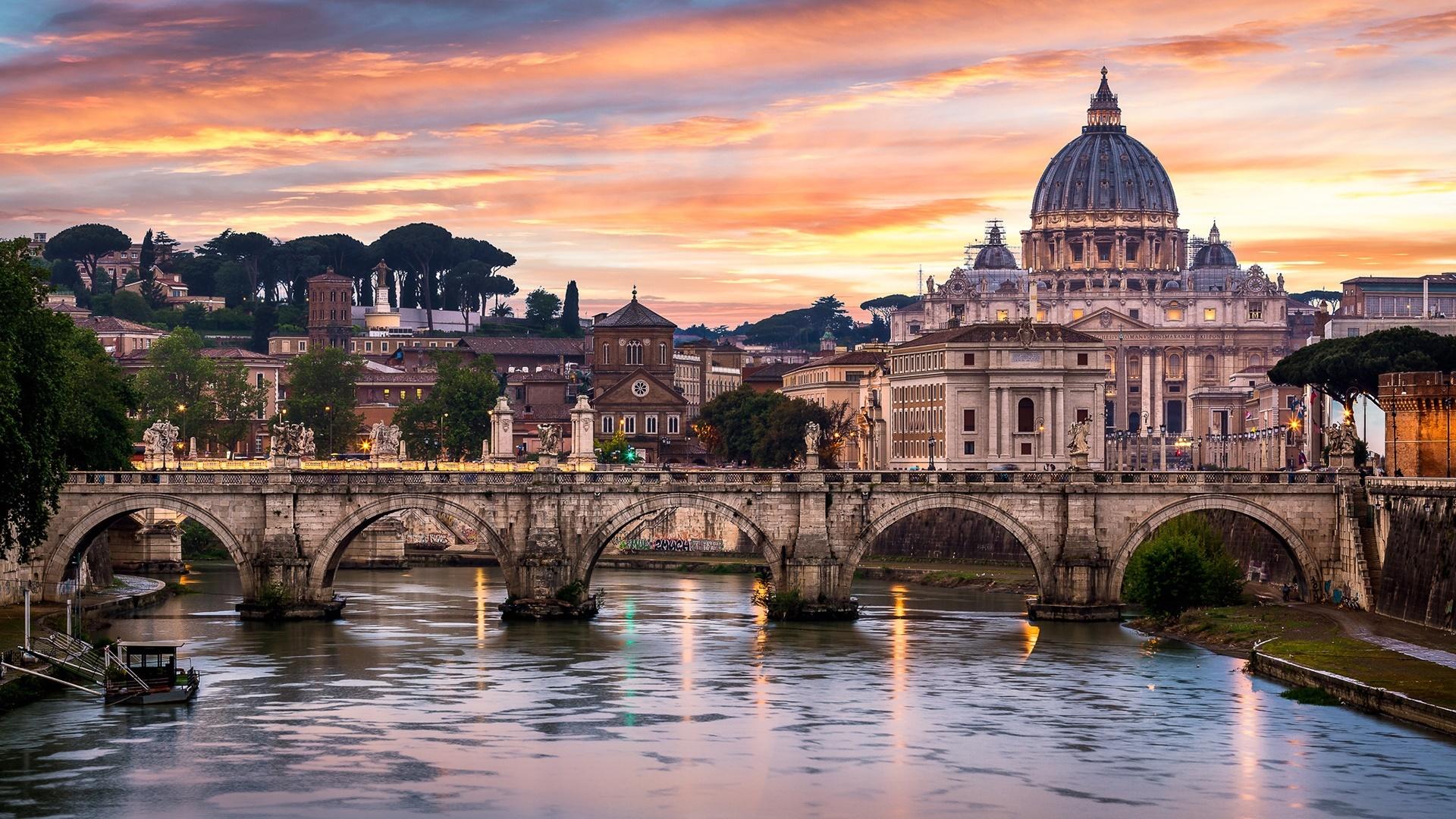 Bridge Of Angels And St. Peter’s Basilica HD Wallpapers