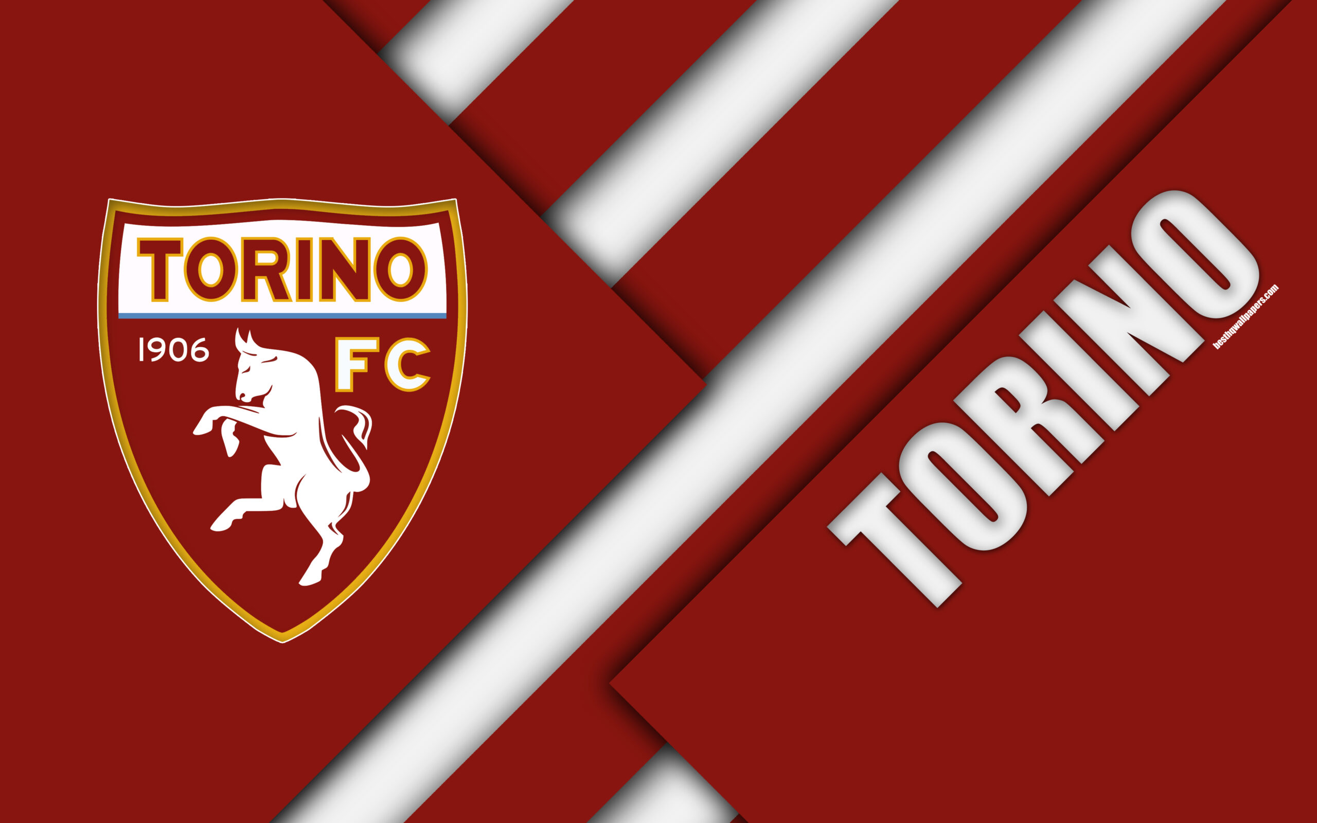 Download wallpapers Torino FC, logo, 4k, material design, football