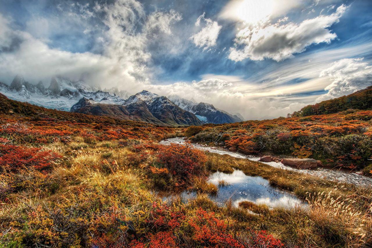 Wallpapers Argentina Patagonia Nature Mountains Sky Grass Clouds