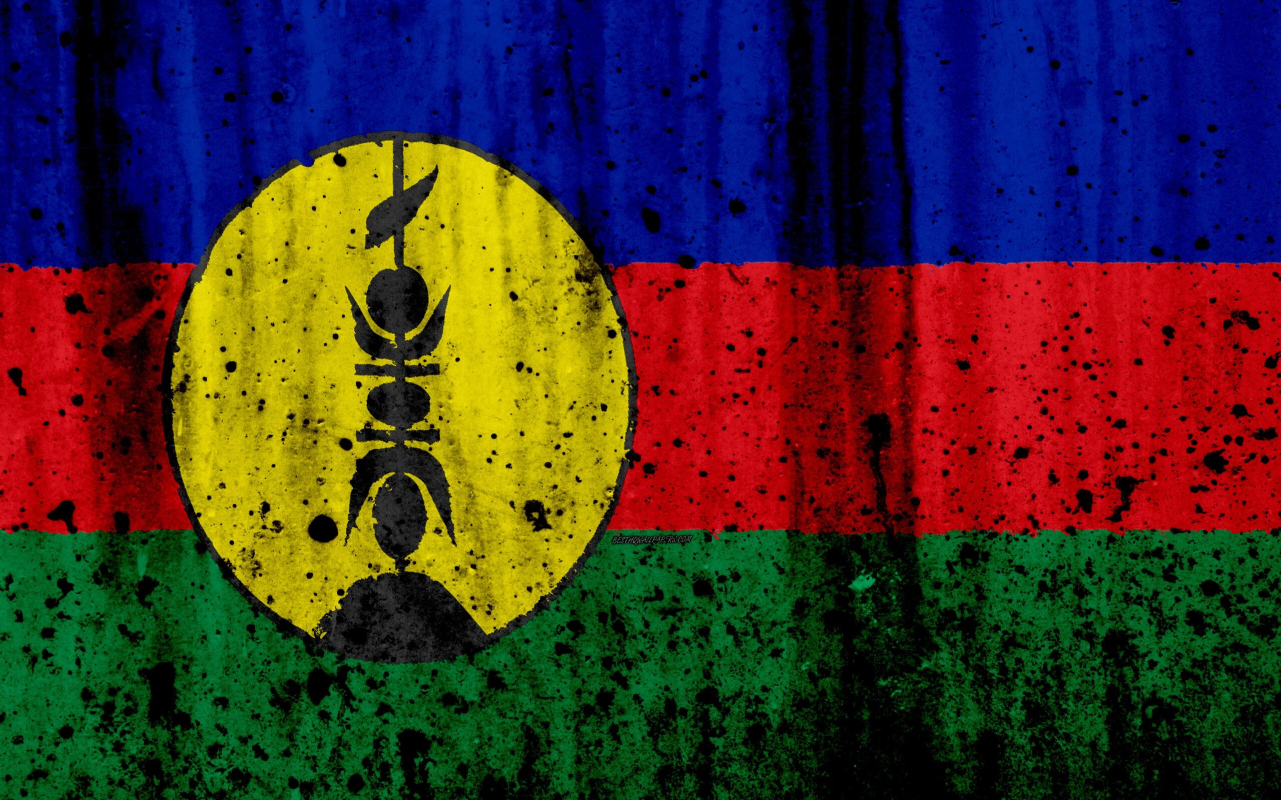 Download wallpapers New Caledonia flag, 4k, grunge, flag of New