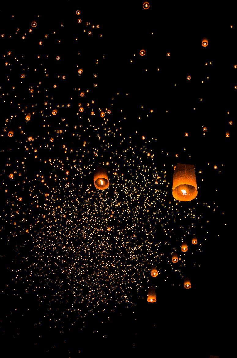 Chinese Wishing Lanterns at Loy Krathong Festival, Chiang Mai