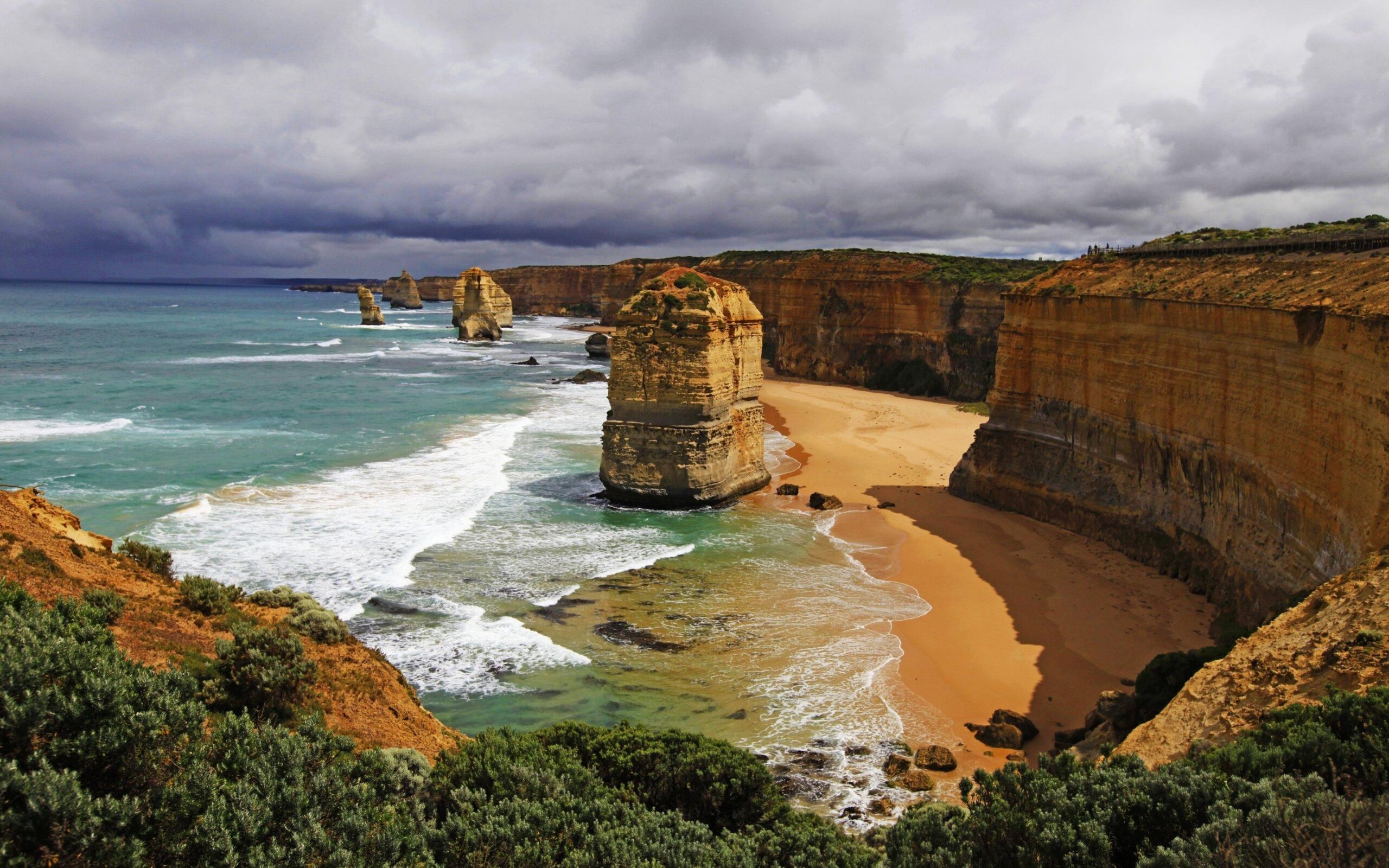 Clouds Australia Victoria Coastline Great Ocean Road Limestone