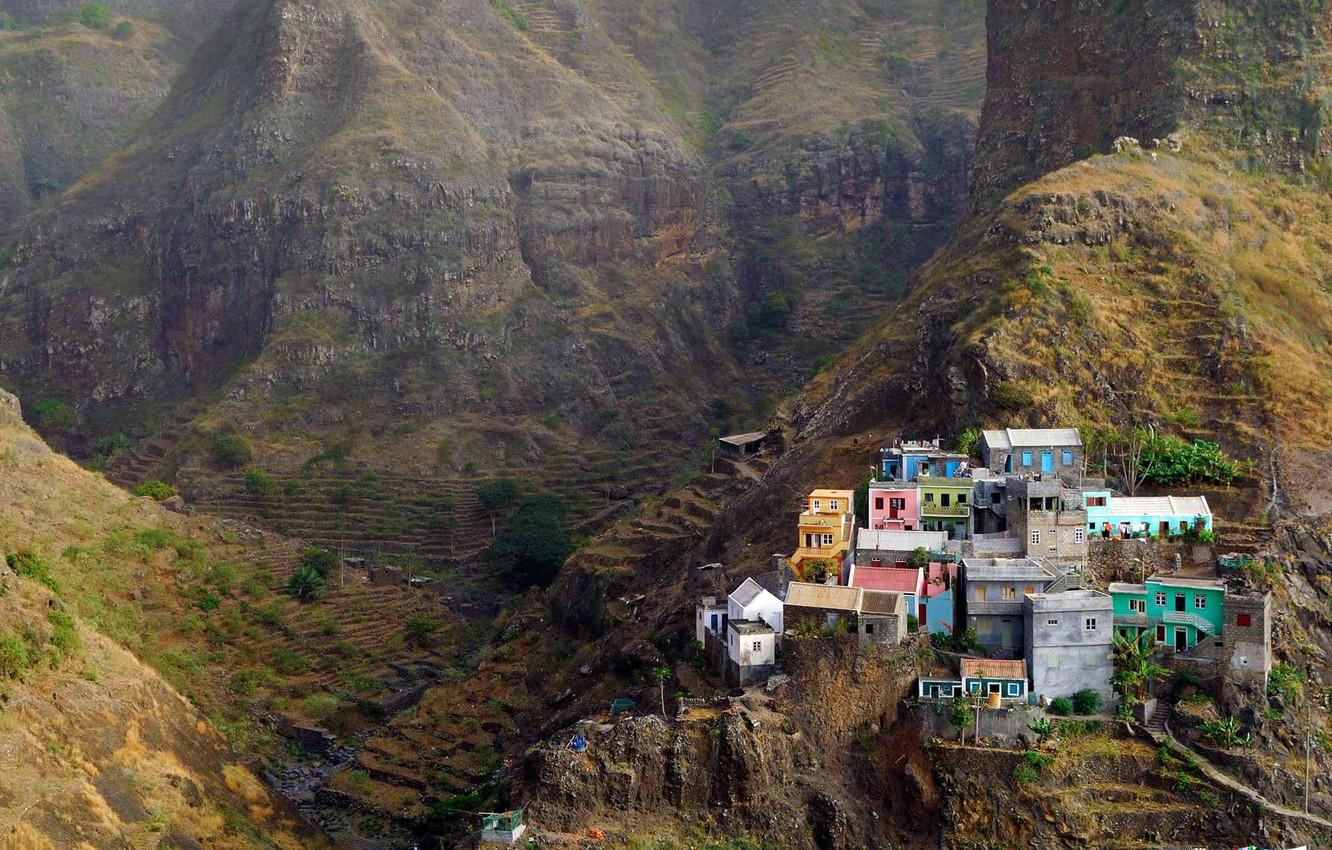 Wallpapers mountains, island, home, Guinea