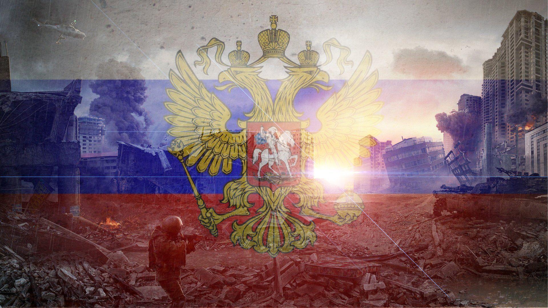 russia russia flag country town destruction sun HD wallpapers