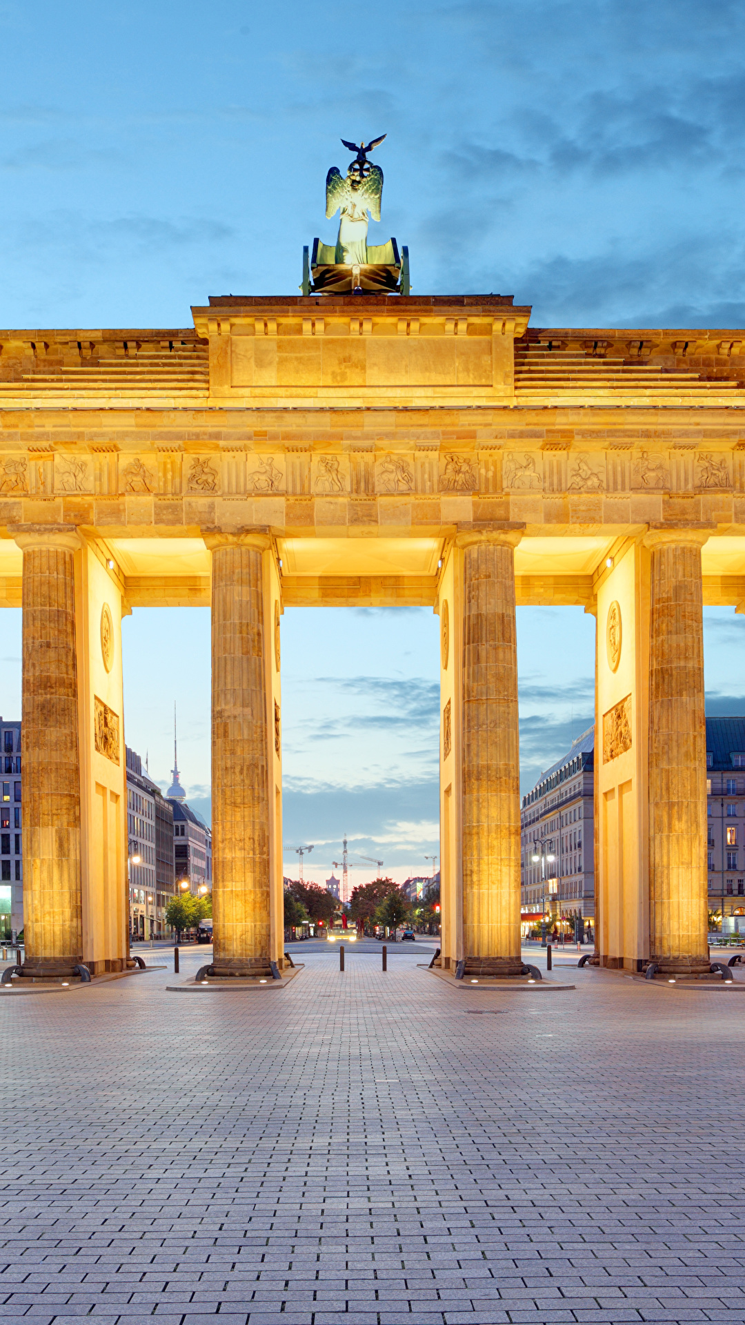 Image Cities Berlin Germany Town square Brandenburg Gate