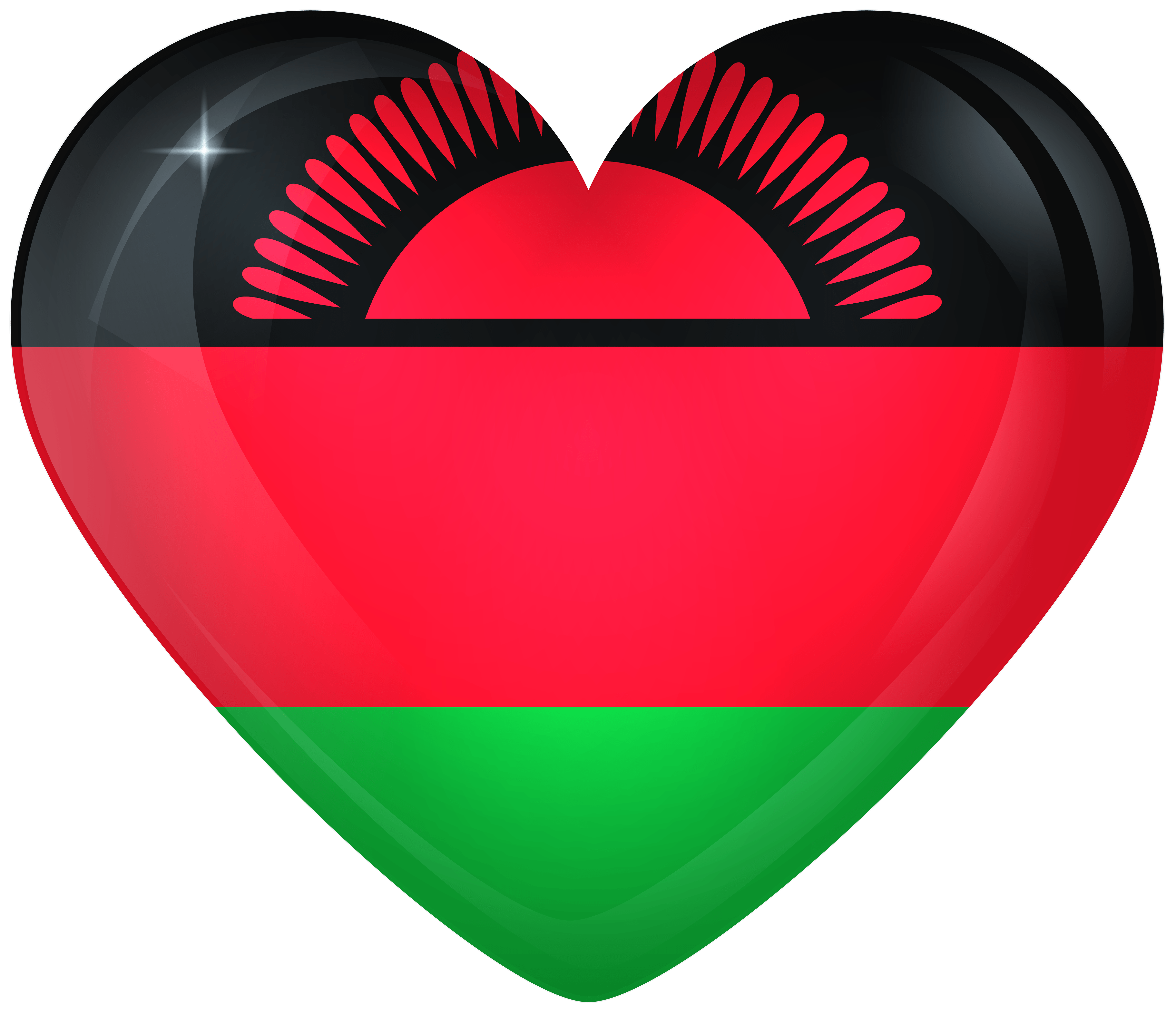 Malawi Large Heart Flag