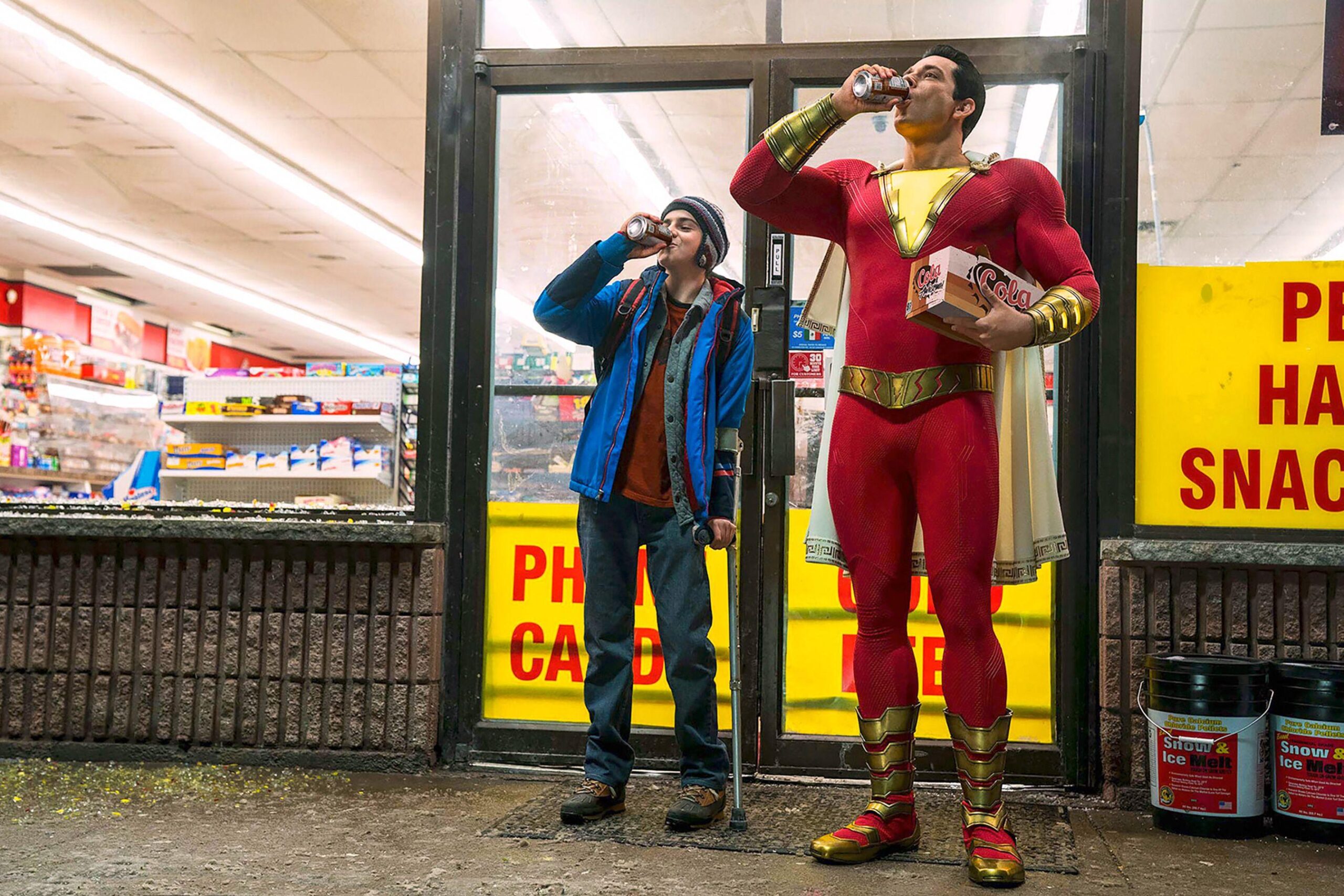 Zachary Levi And Asher Angel In Shazam Movie, HD Movies, 4k