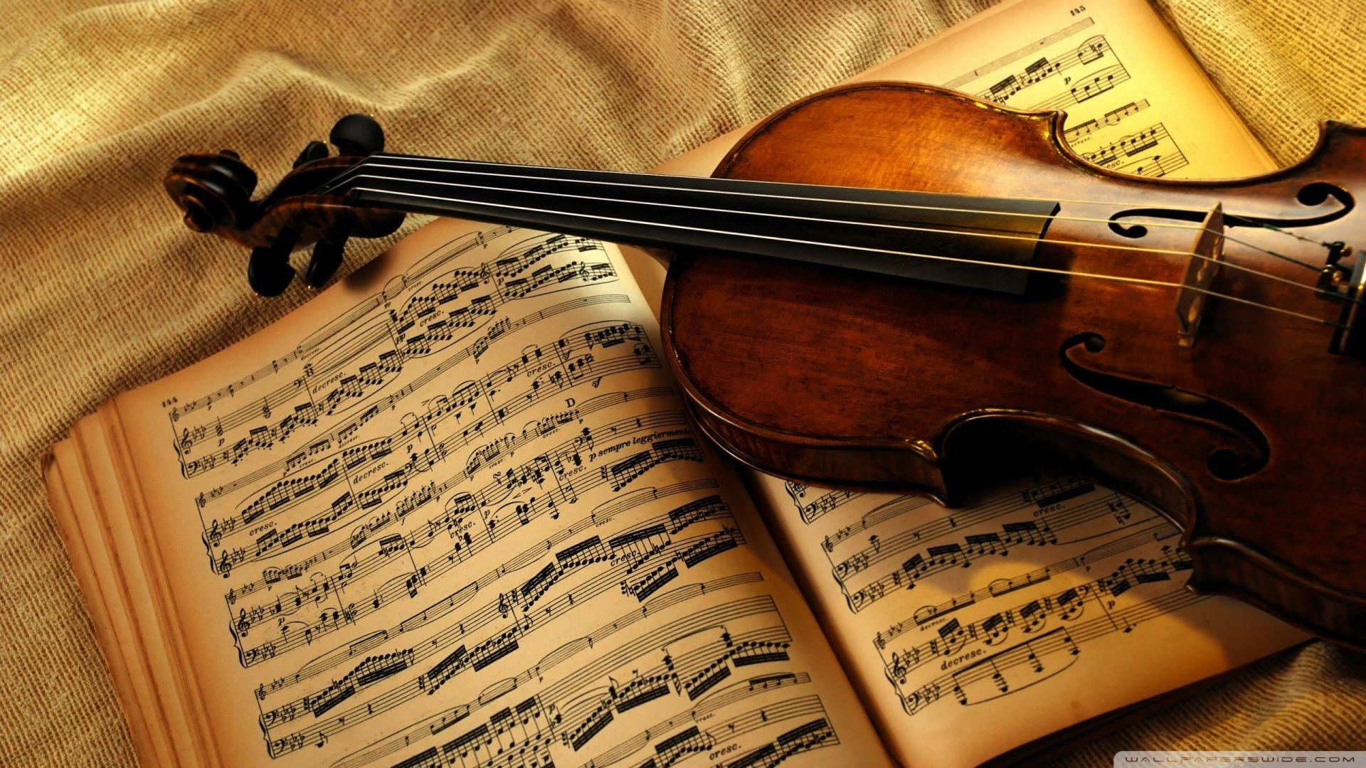 Violin And Notes HD desktop wallpapers : High Definition : Mobile