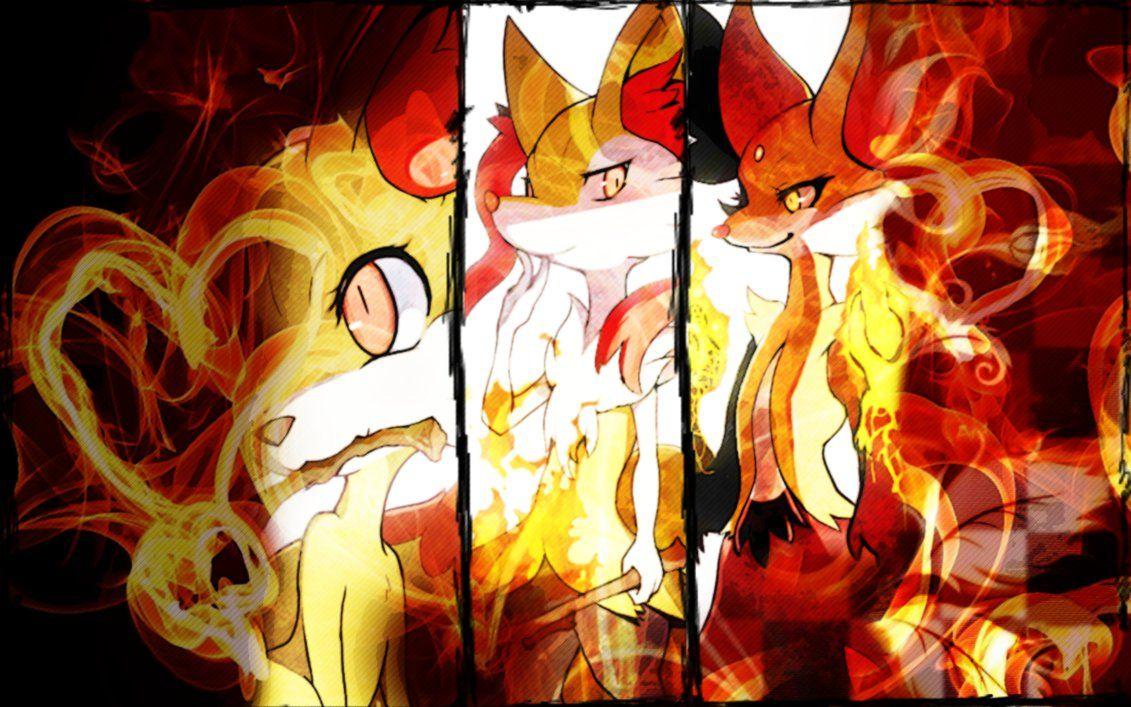 Fennekin, Braixen, Delphox Wallpapers Pokemon XY by Rainbowicescream