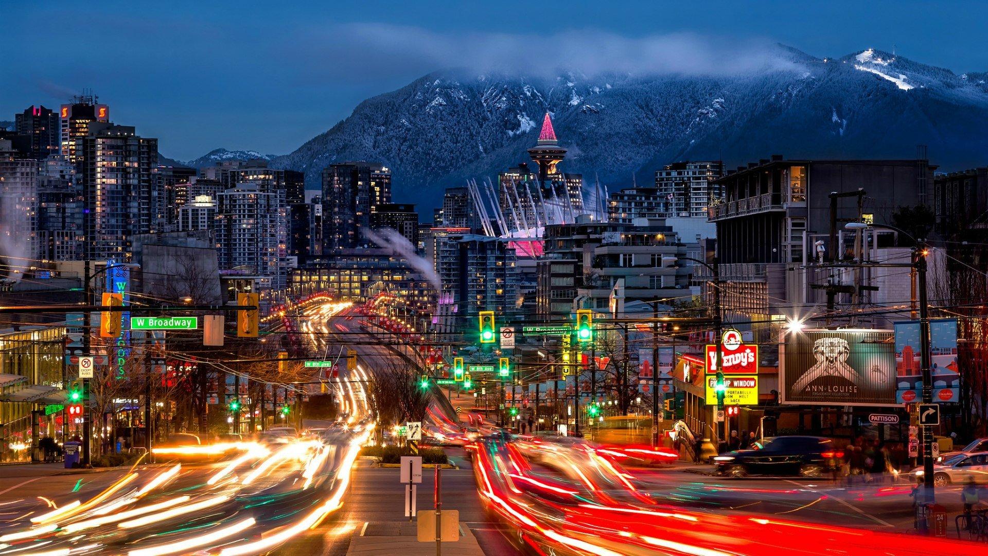 Night City of Vancouver Canada HD wallpapers