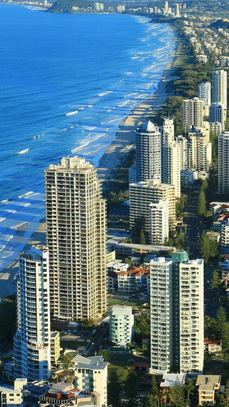 Gold Coast Australia Beach Line iPhone 6 Wallpapers HD