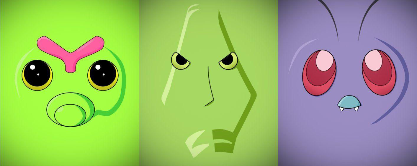 Minimalist Caterpie, Metapod and Butterfree by Vault