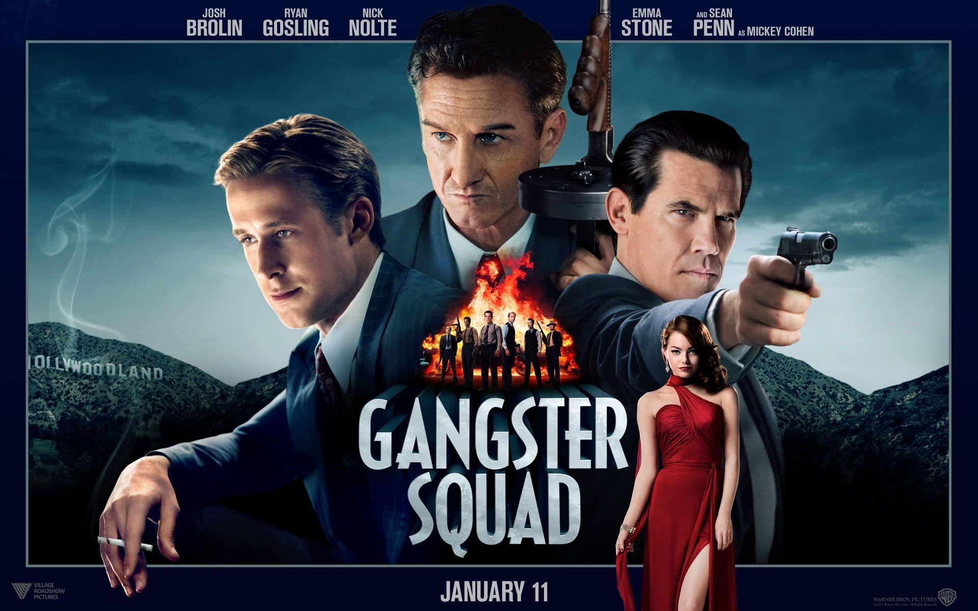 Gangster Squad starring Sean Penn, Emma Stone, Nick Nolte, Ryan