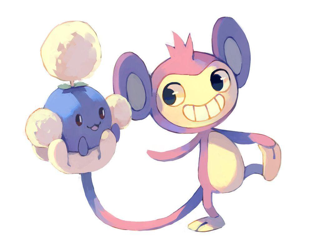 Aipom and Jumpluff by bluekomadori